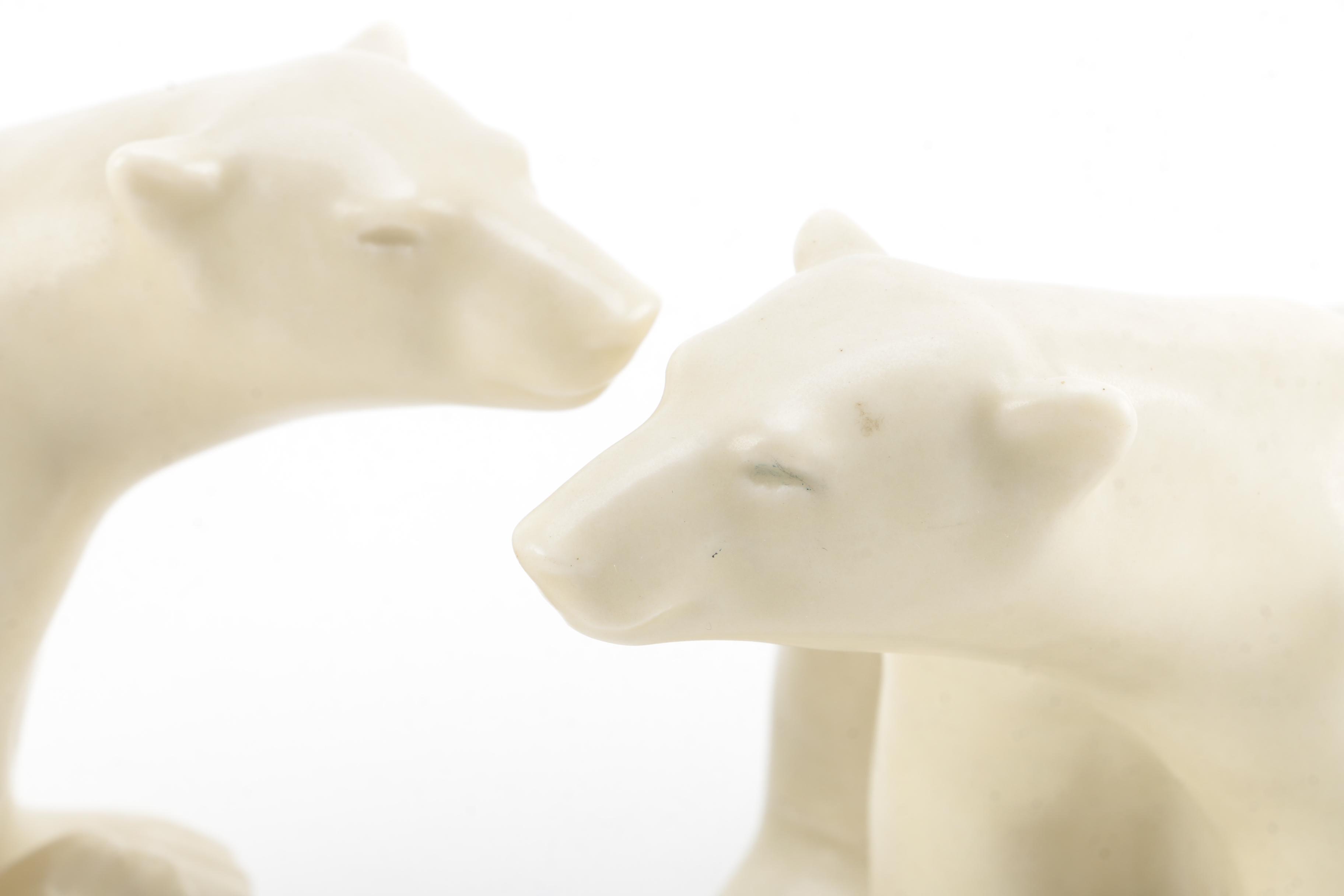 1934 Louise Abel Rookwood Pottery Polar Bear Bookends