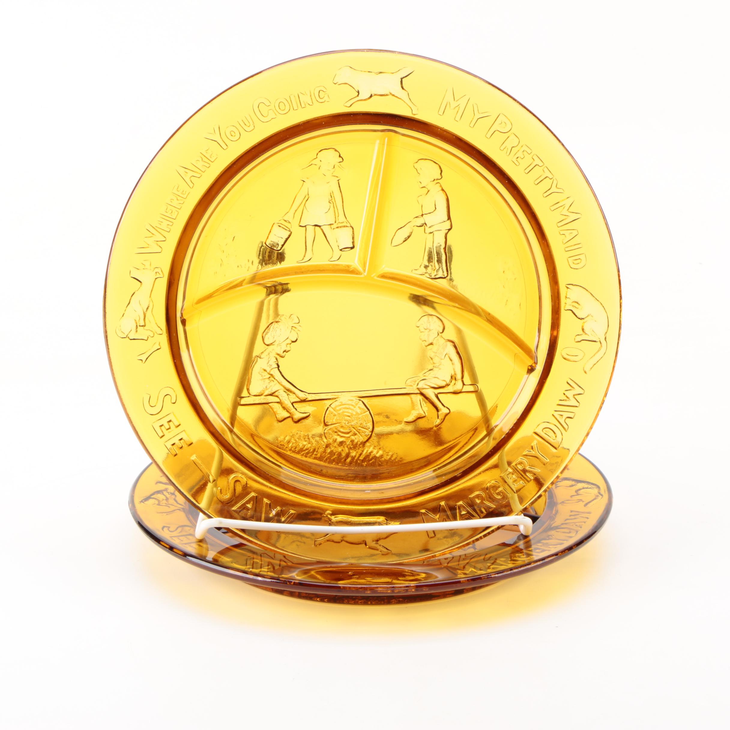 1970's Indiana Glass Nursery Rhyme Tableware