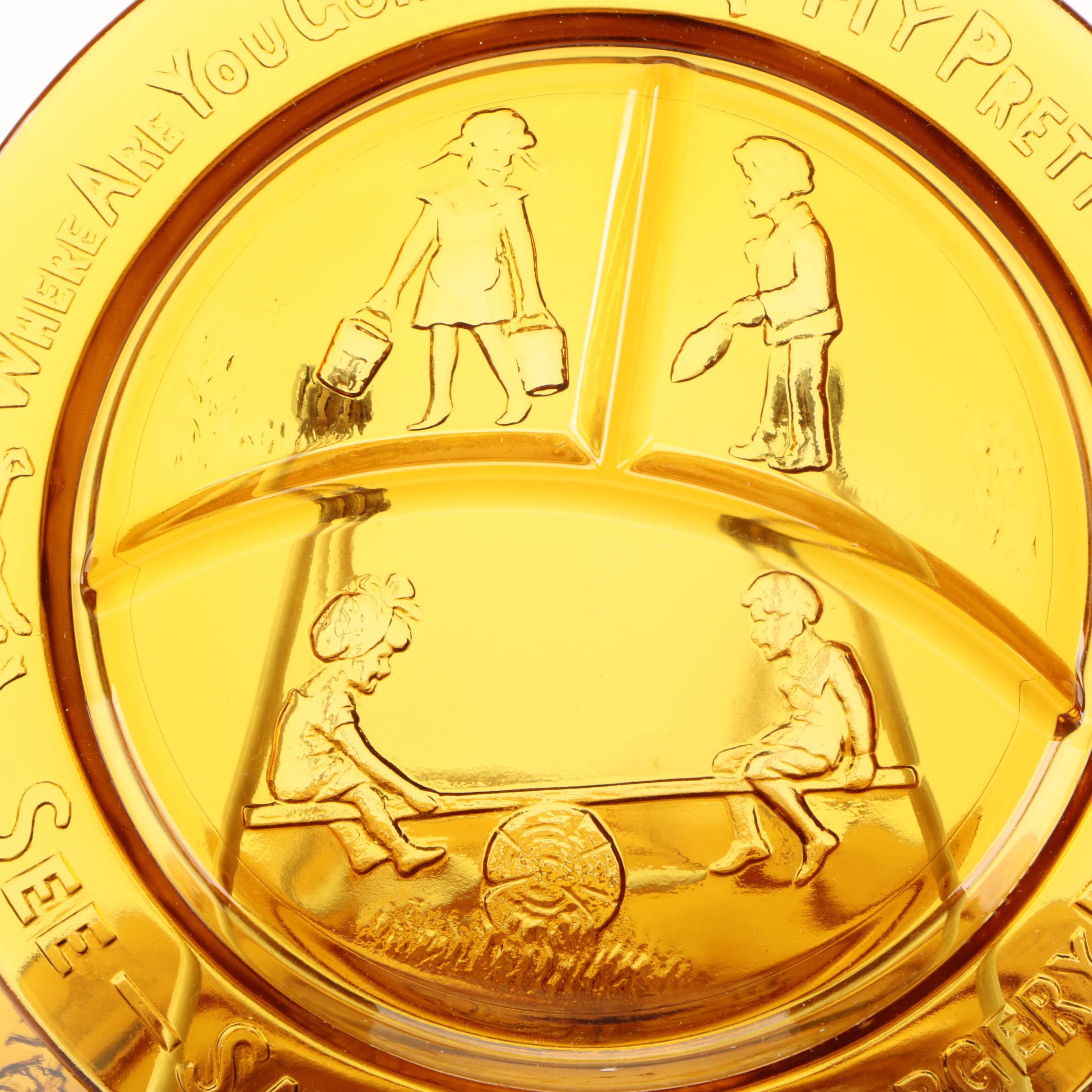 1970's Indiana Glass Nursery Rhyme Tableware