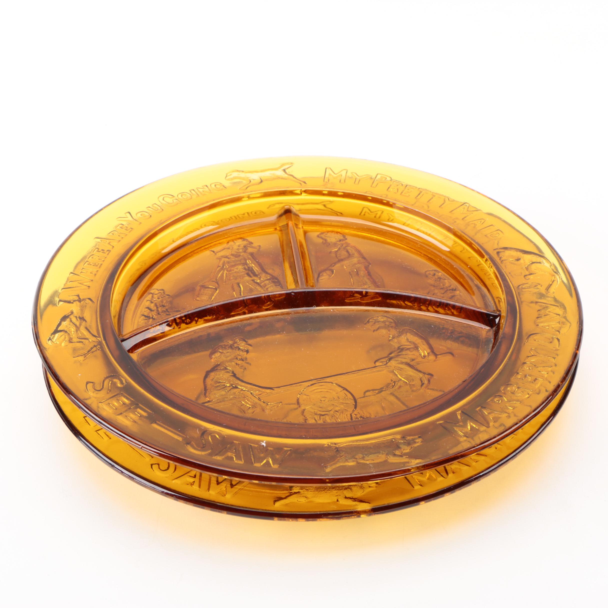 1970's Indiana Glass Nursery Rhyme Tableware