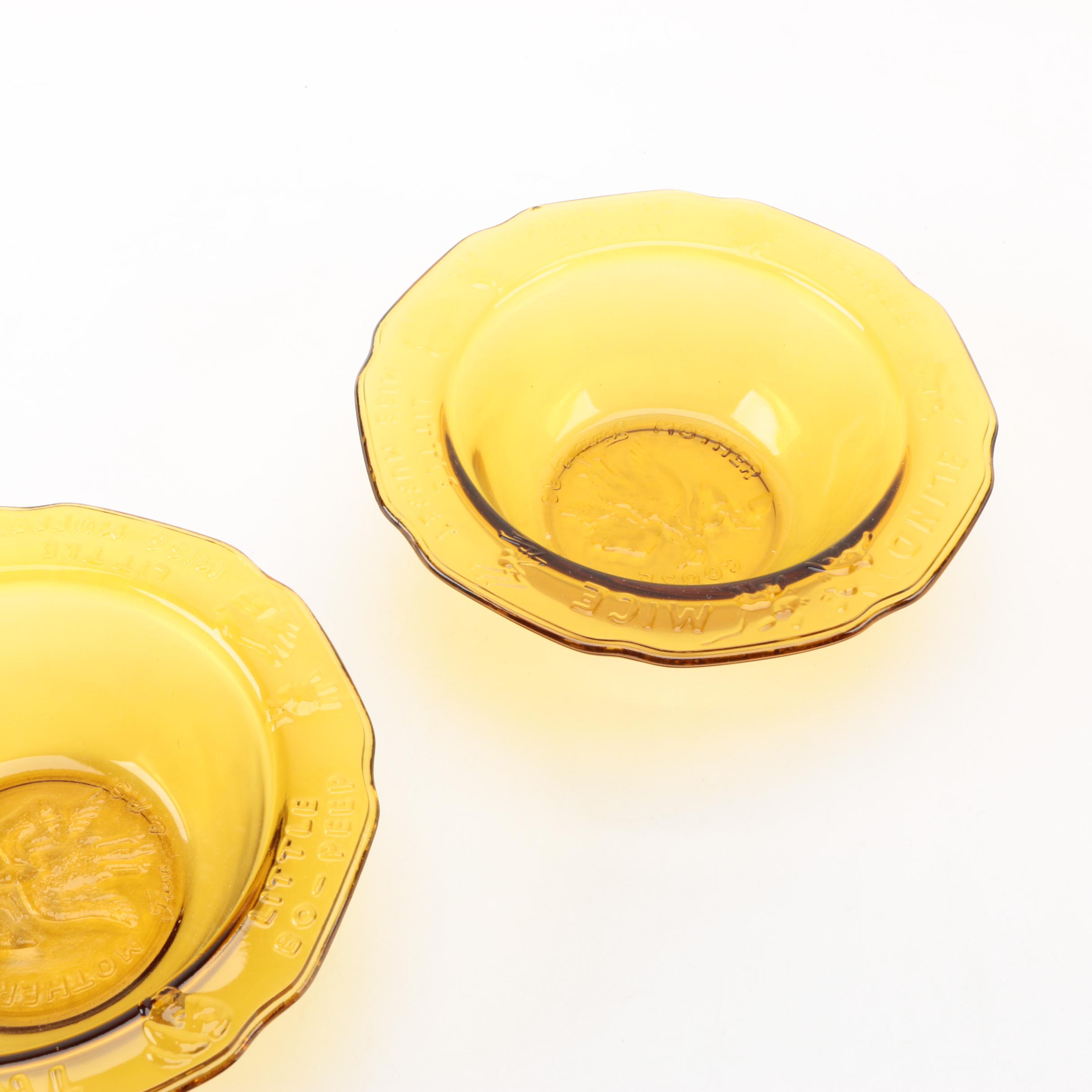 1970's Indiana Glass Nursery Rhyme Tableware