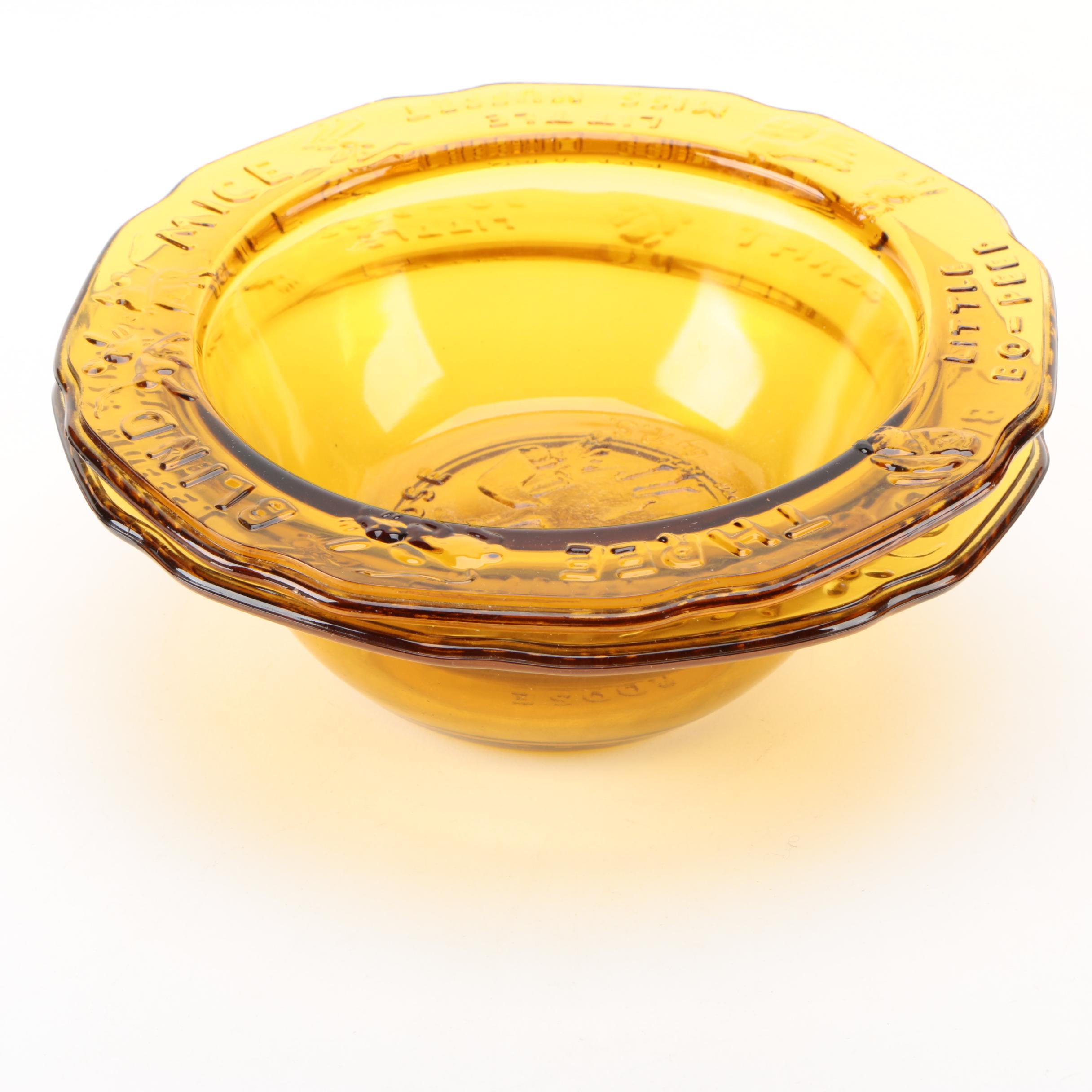 1970's Indiana Glass Nursery Rhyme Tableware