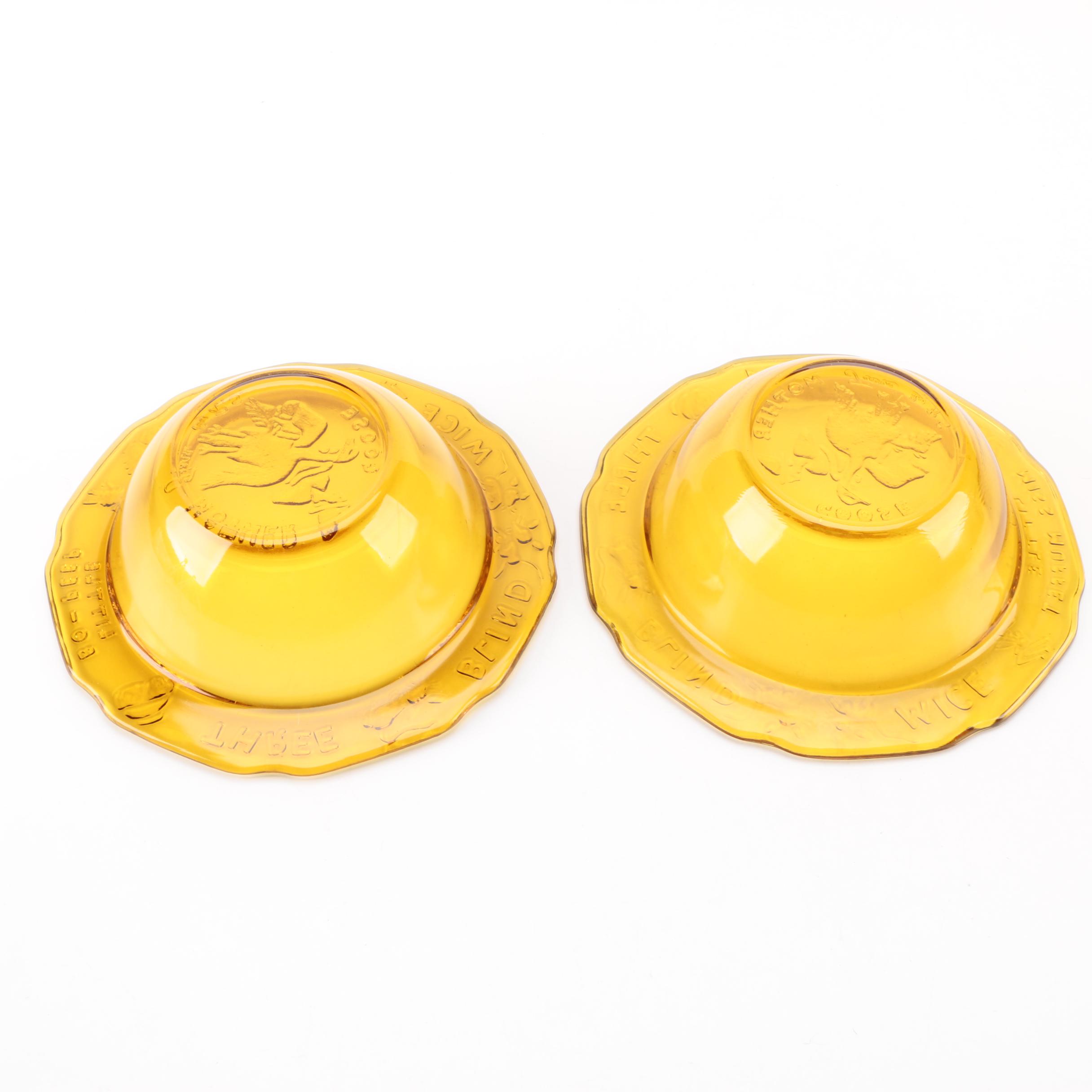 1970's Indiana Glass Nursery Rhyme Tableware