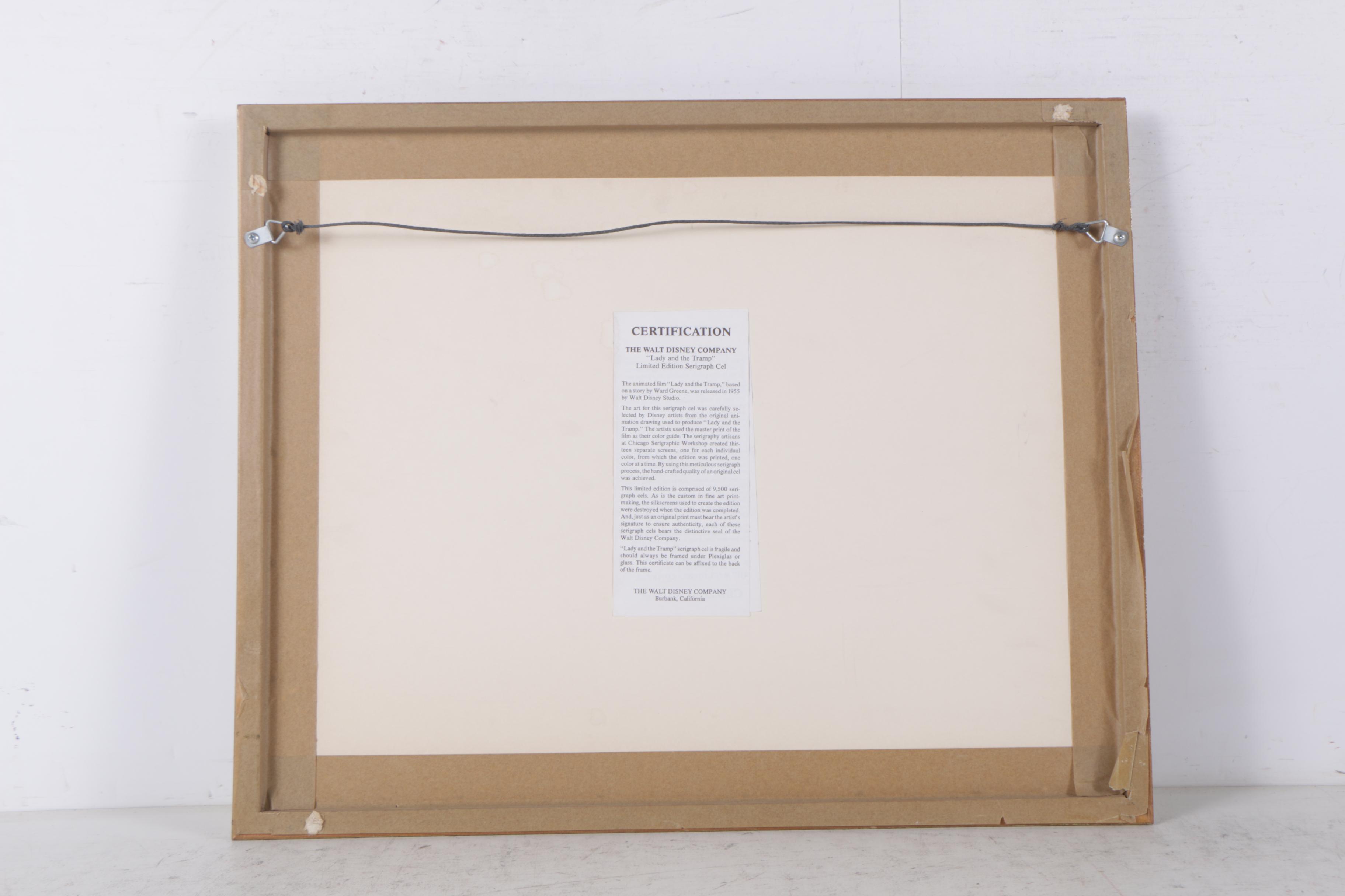 Walt Disney Company Limited Edition Animation Cel "Lady and the Tramp"