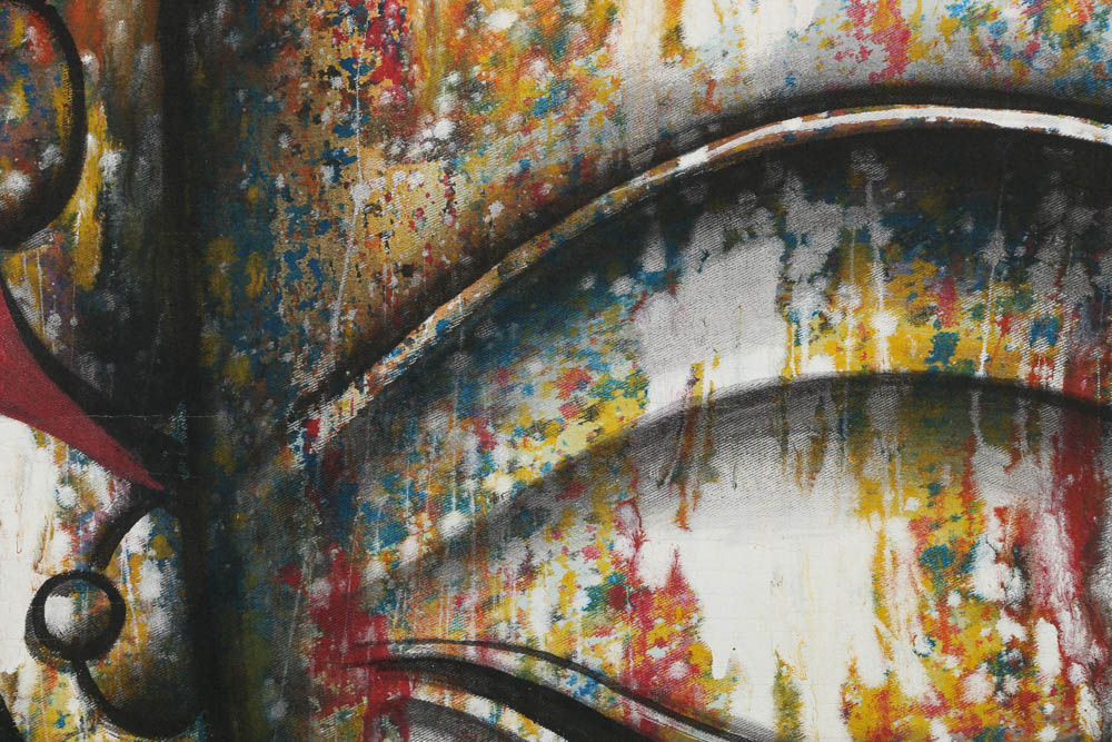 Contemporary Southeast Asian Acrylic Painting on Unstretched Canvas of Buddha