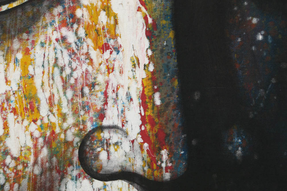 Contemporary Southeast Asian Acrylic Painting on Unstretched Canvas of Buddha