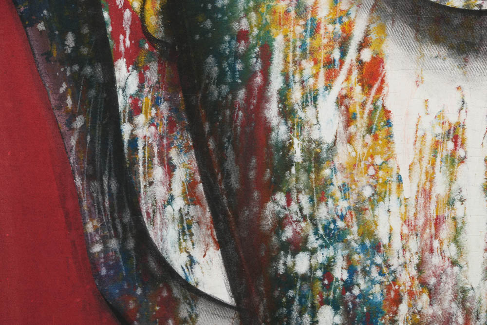 Contemporary Southeast Asian Acrylic Painting on Unstretched Canvas of Buddha