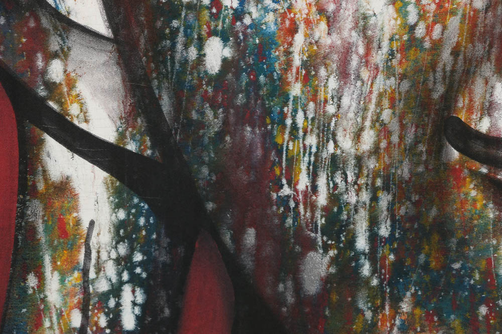 Contemporary Southeast Asian Acrylic Painting on Unstretched Canvas of Buddha