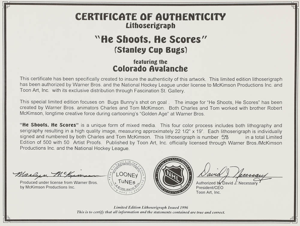 Limited Edition Offset Lithograph on Paper "He Shoots, He Scores"