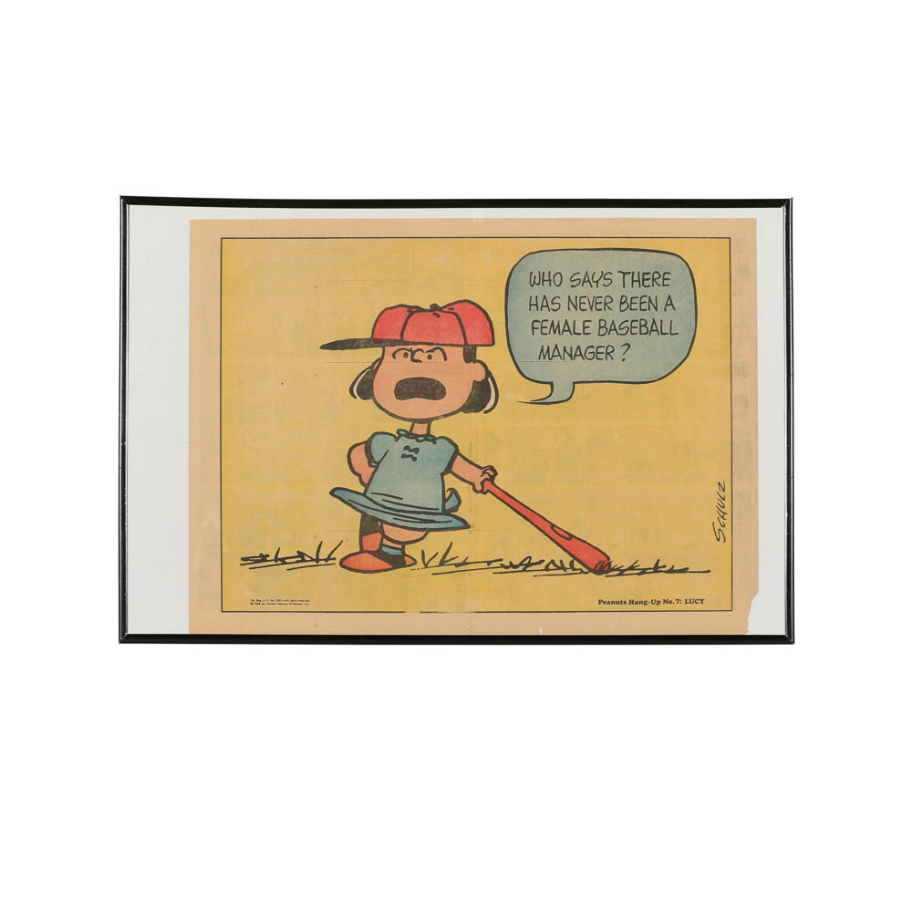 Charles Schulz Comic Print on Newspaper "Peanuts Hang-Up No. 7: Lucy"