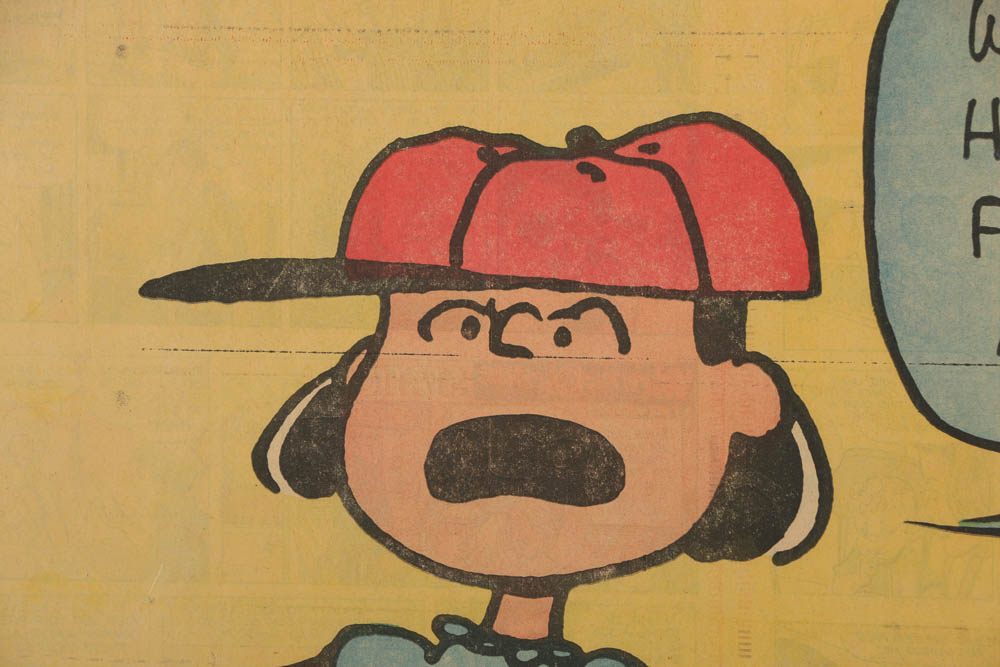Charles Schulz Comic Print on Newspaper "Peanuts Hang-Up No. 7: Lucy"