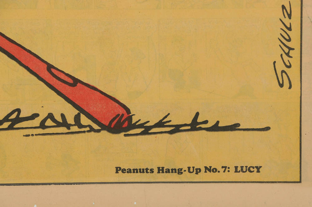 Charles Schulz Comic Print on Newspaper "Peanuts Hang-Up No. 7: Lucy"