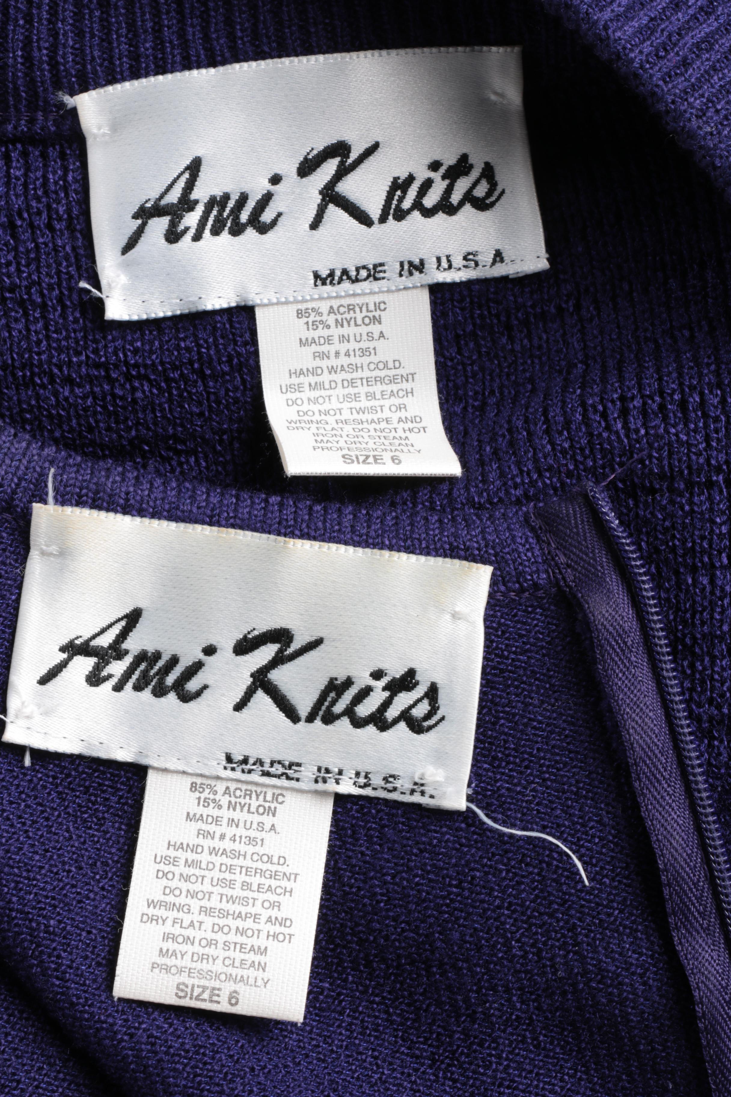Ami Knits Three-Piece Skirt Suit