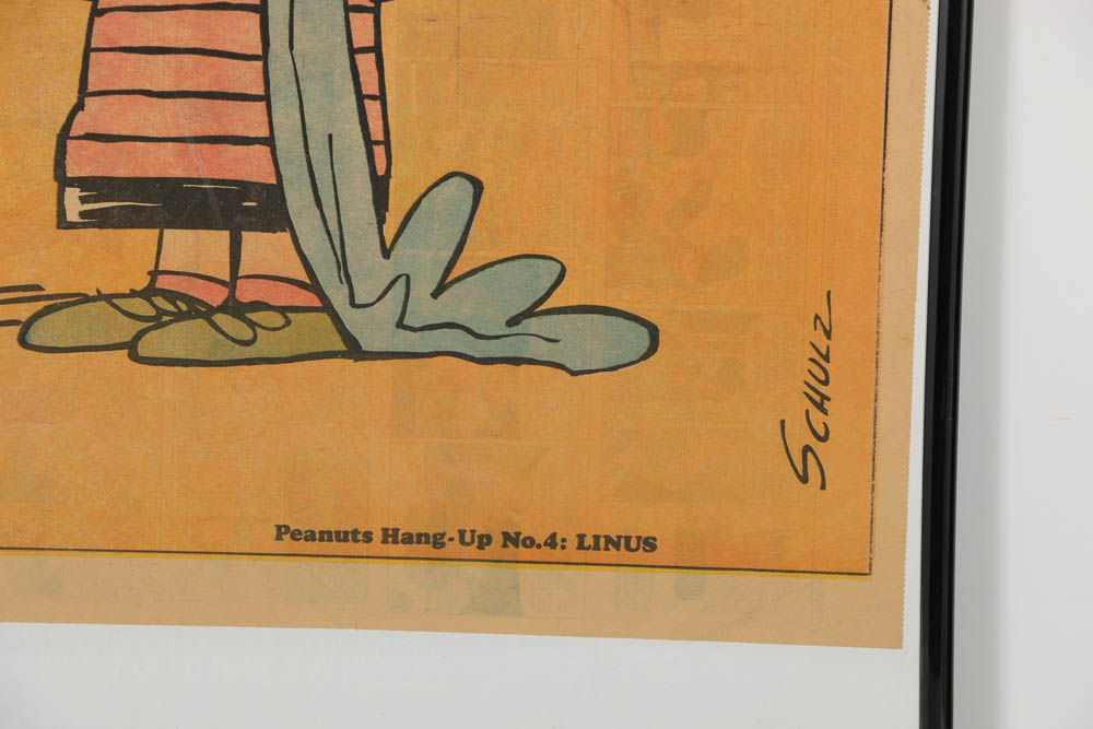 Newspaper Print on Paper "Peanuts Hang- Up No. 4: Linus" After Charles Schulz