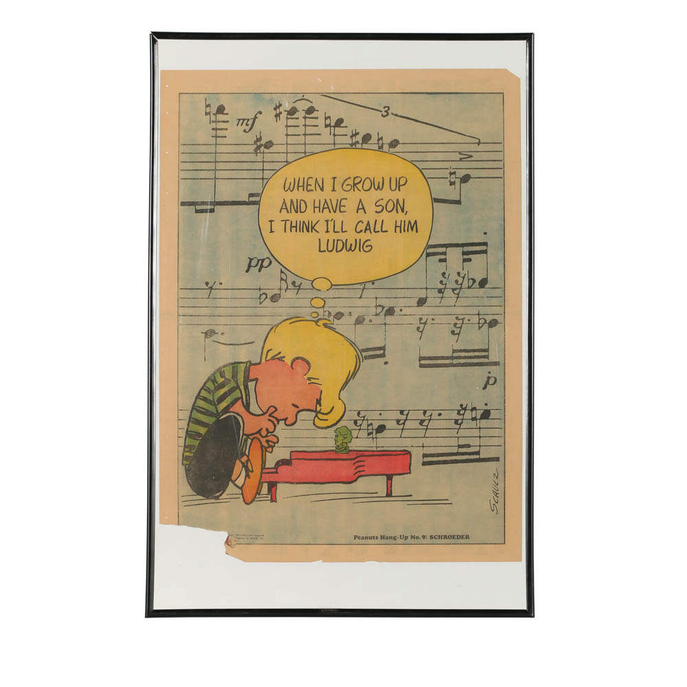 Offset Lithograph on Newspaper "Peanuts Hang-Up No.9: Schroeder"