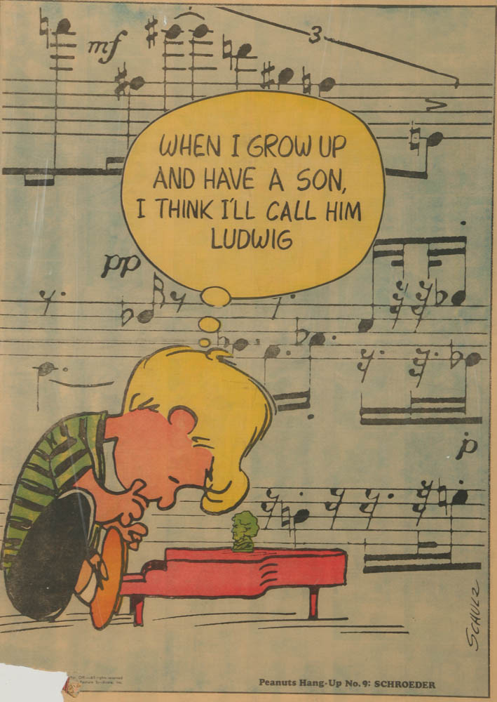 Offset Lithograph on Newspaper "Peanuts Hang-Up No.9: Schroeder"