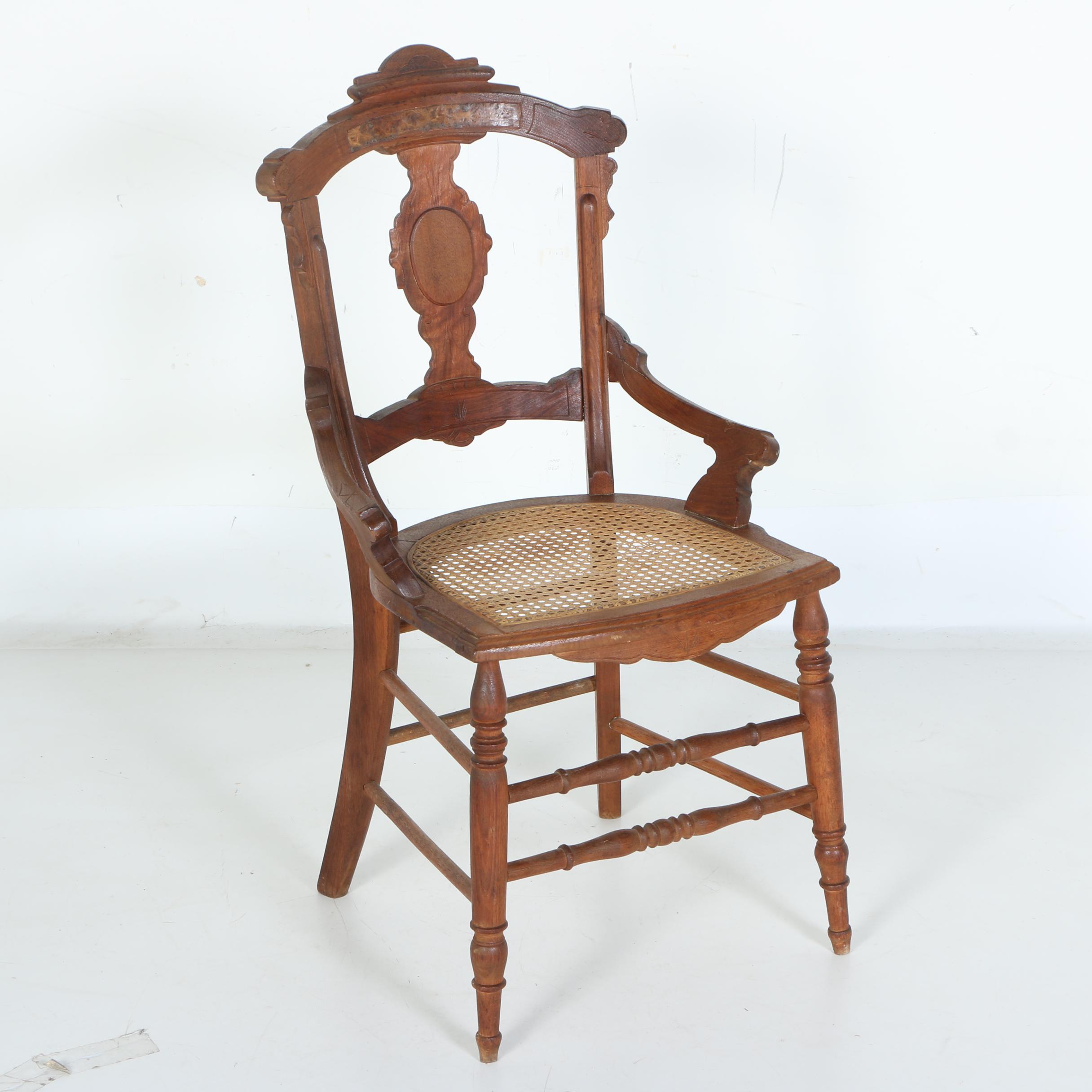 Antique Classical and Victorian Eastlake Side Chairs with Caned Seats