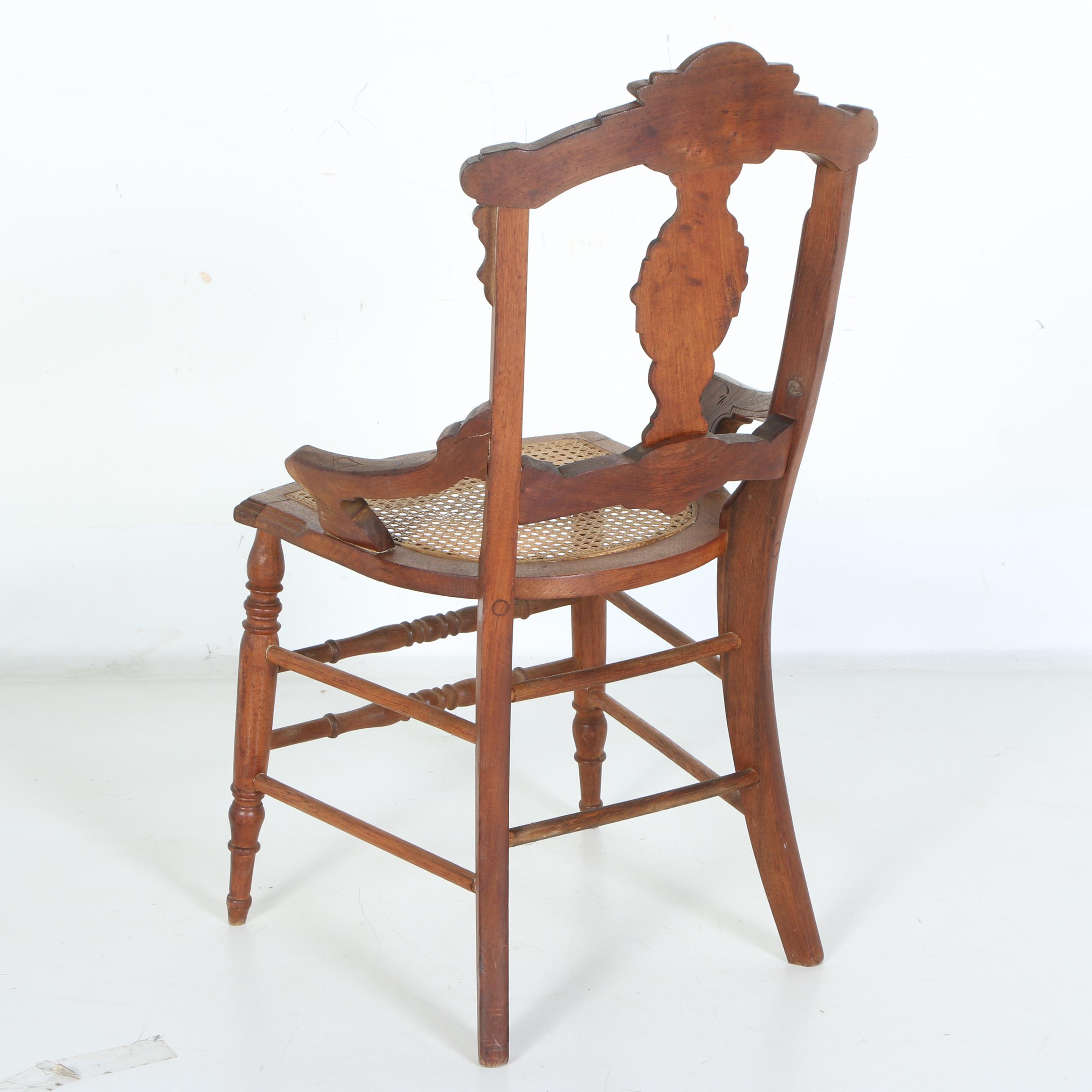 Antique Classical and Victorian Eastlake Side Chairs with Caned Seats