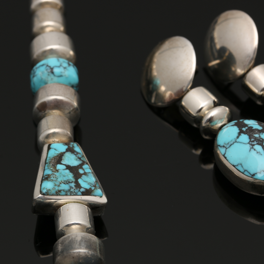 Christin Wolf Sterling Silver Turquoise Earrings and Necklaces