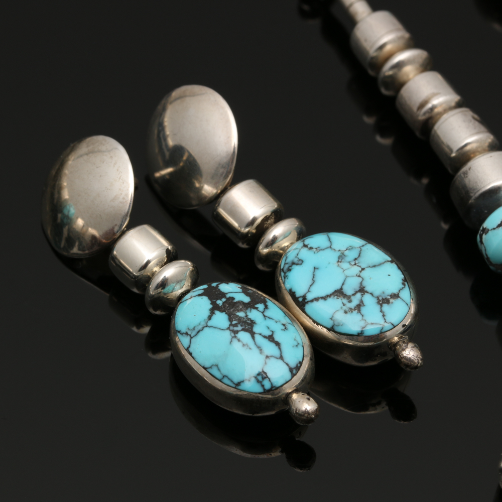Christin Wolf Sterling Silver Turquoise Earrings and Necklaces