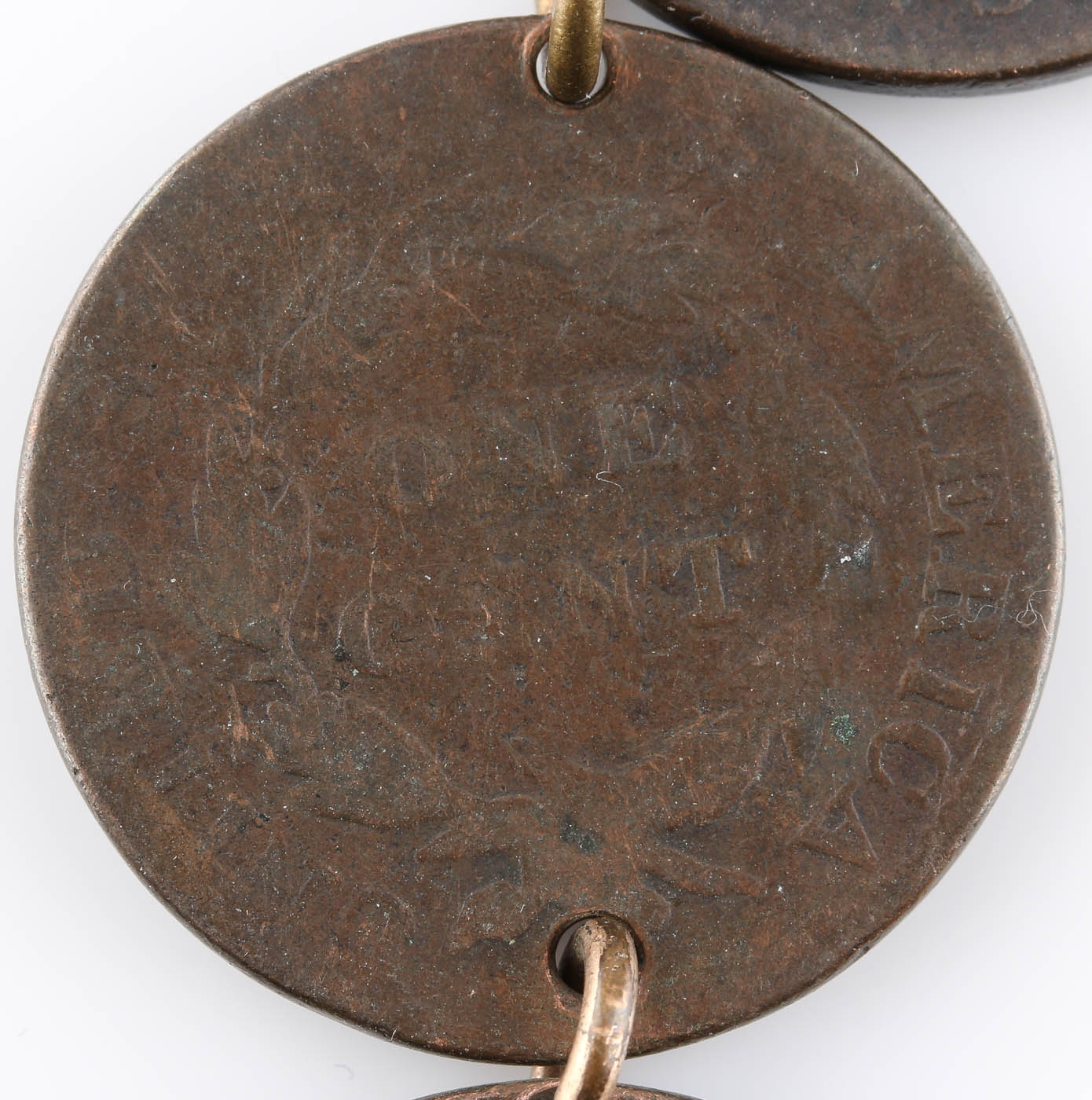 Antique Watch Fob Made from Four American Large Cent Coins