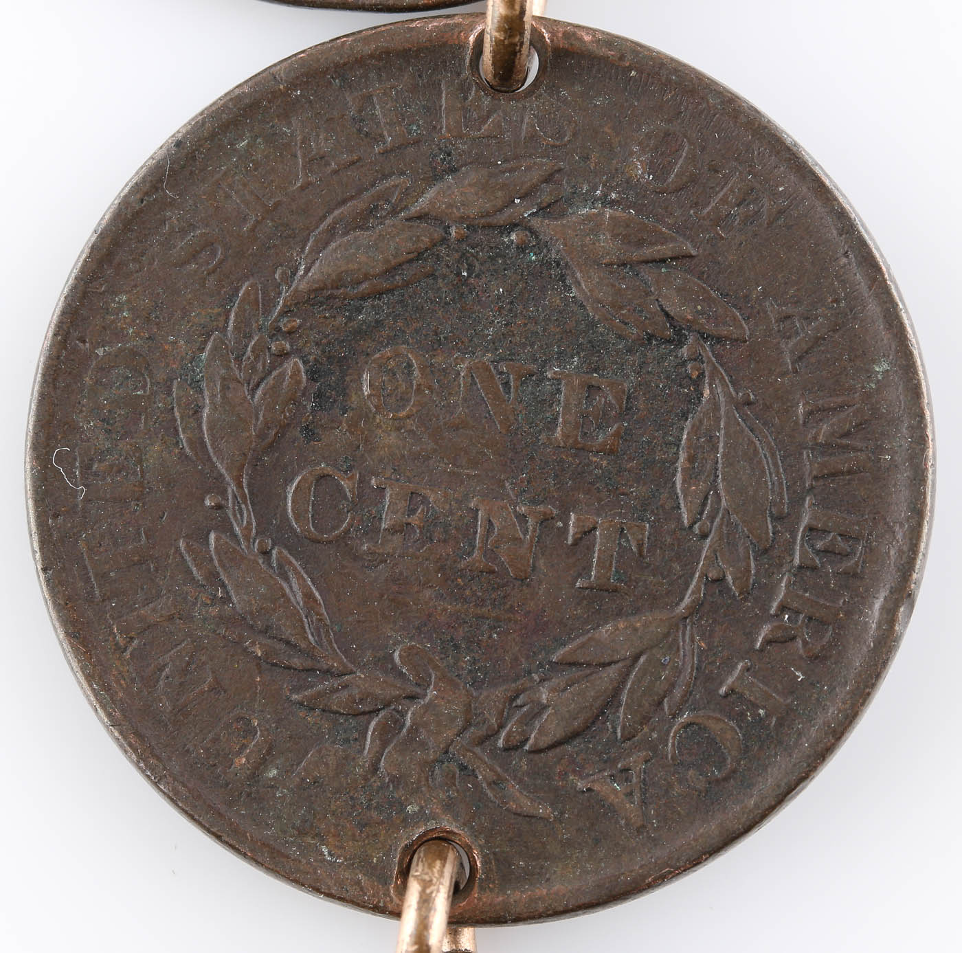 Antique Watch Fob Made from Four American Large Cent Coins