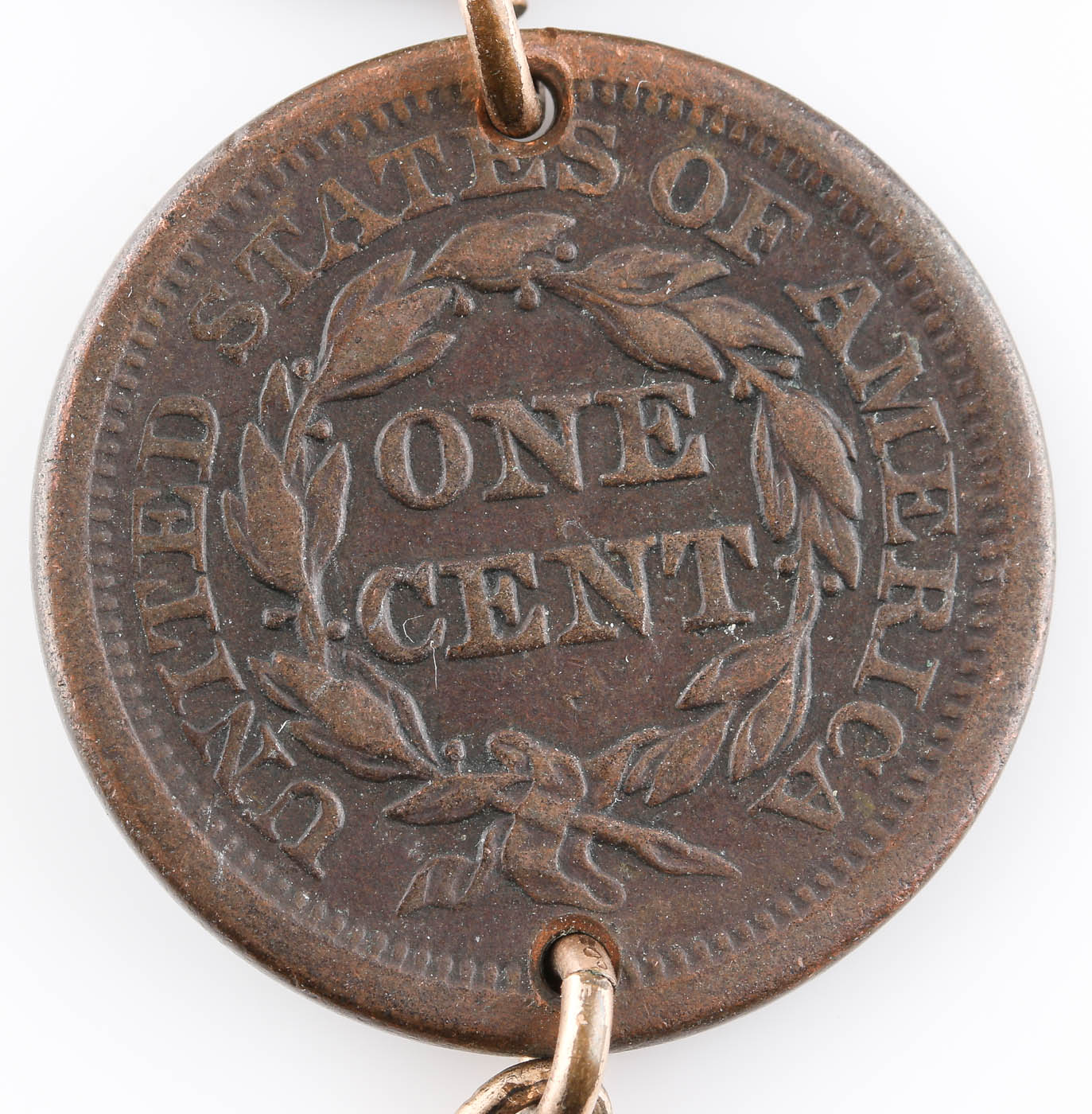 Antique Watch Fob Made from Four American Large Cent Coins