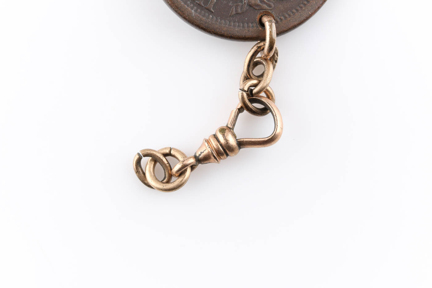 Antique Watch Fob Made from Four American Large Cent Coins