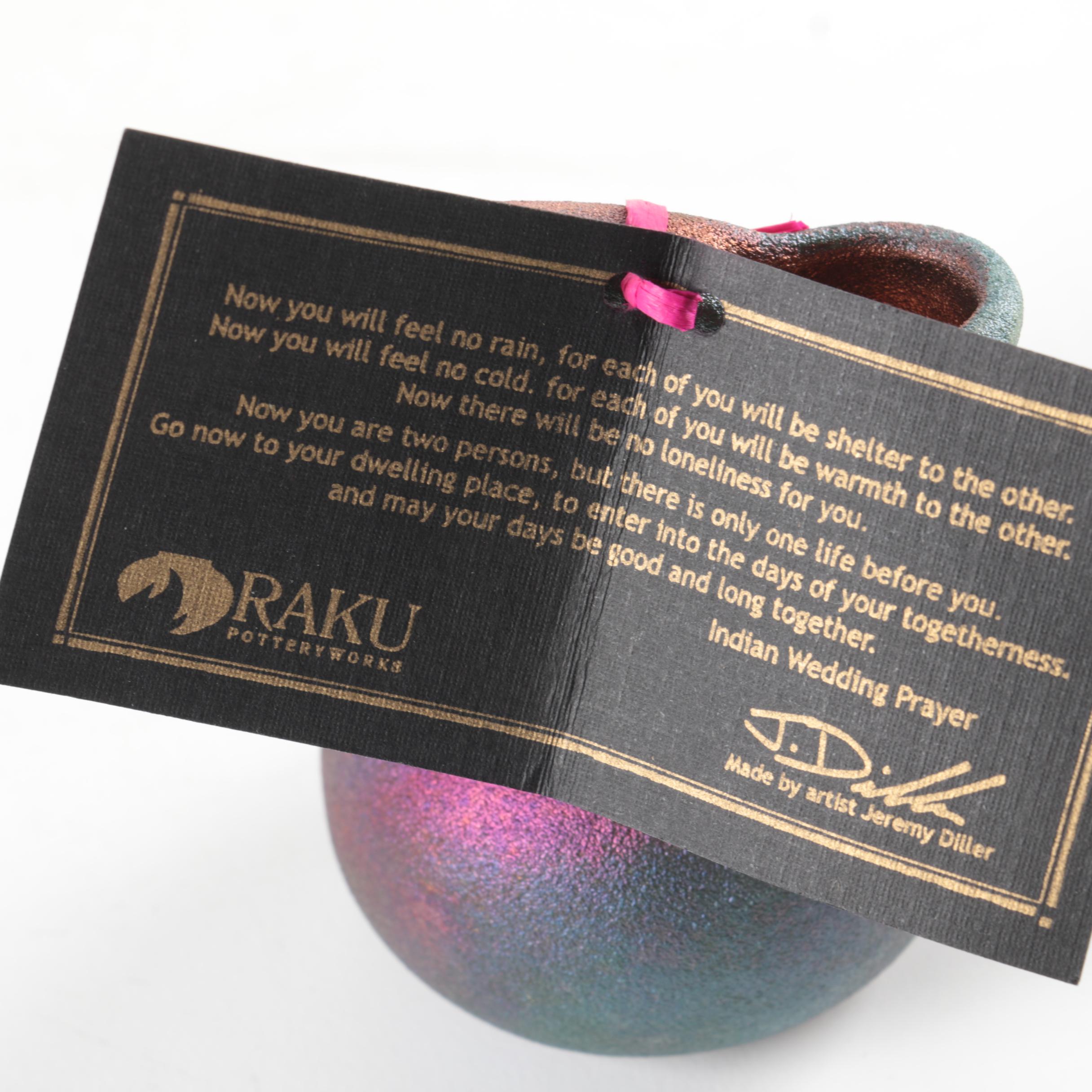 Embellished Raku Pottery Works Wedding Vase by Jeremy Diller