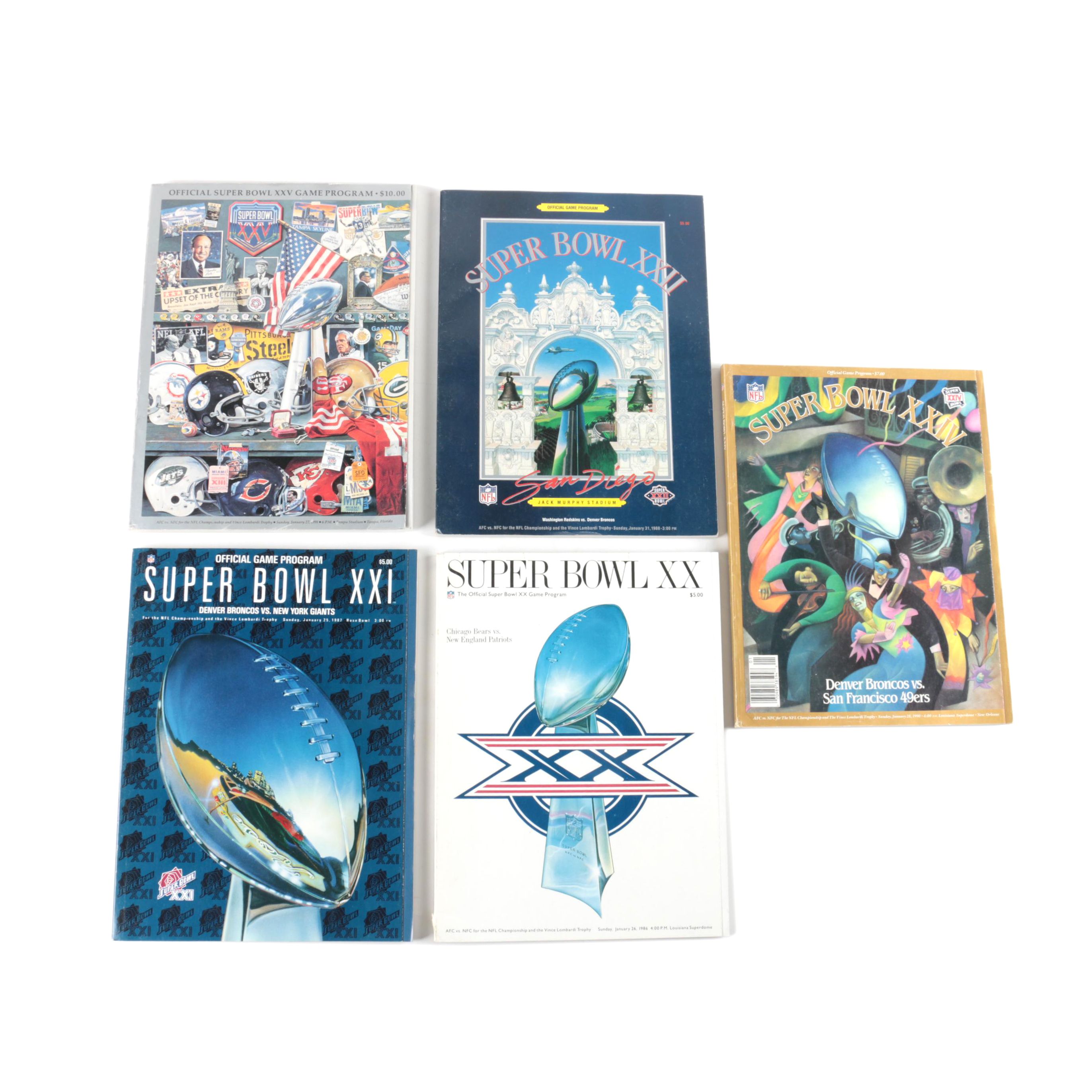 1980s Super Bowl Game Programs