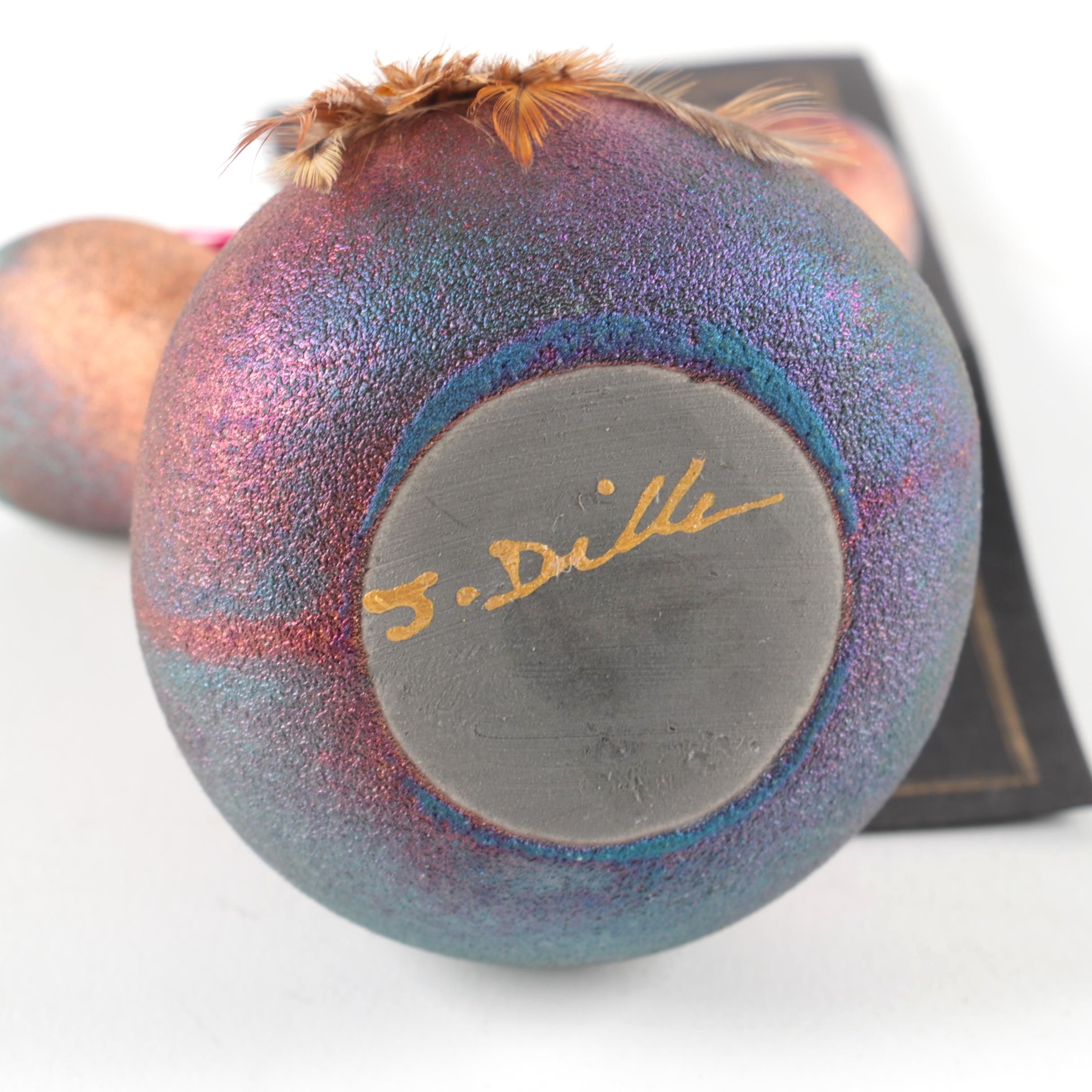 Embellished Raku Pottery Works Wedding Vase by Jeremy Diller