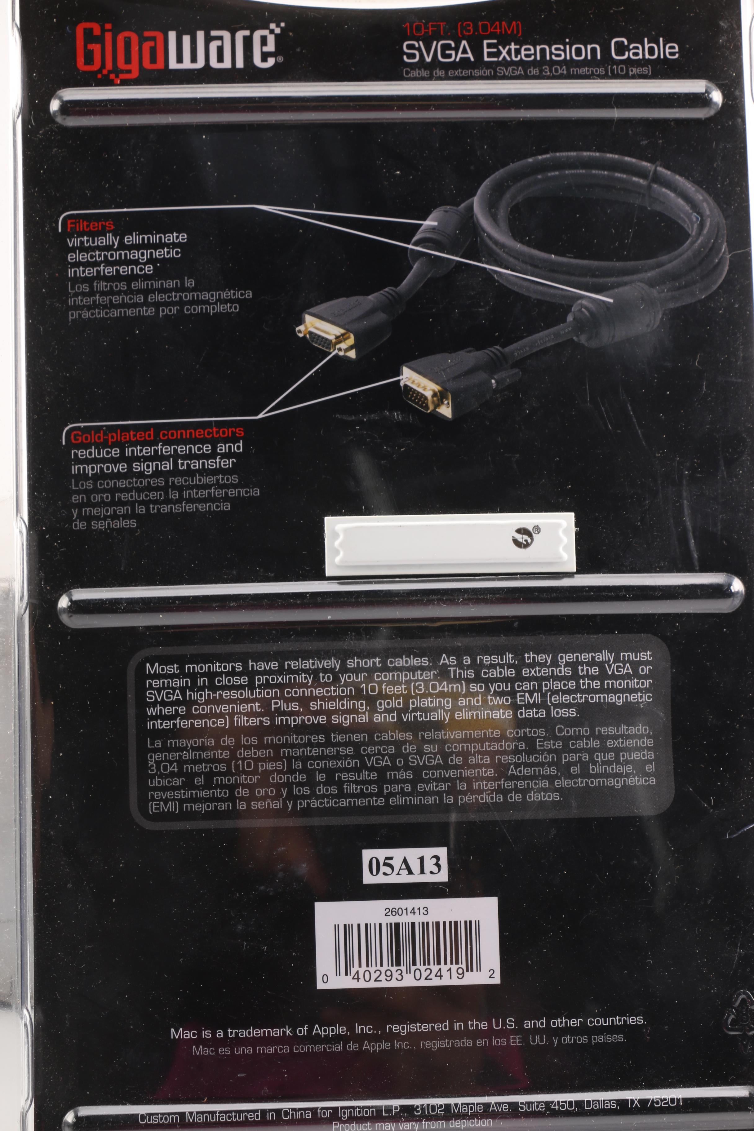 Assorted Gigaware Cables and Adapters