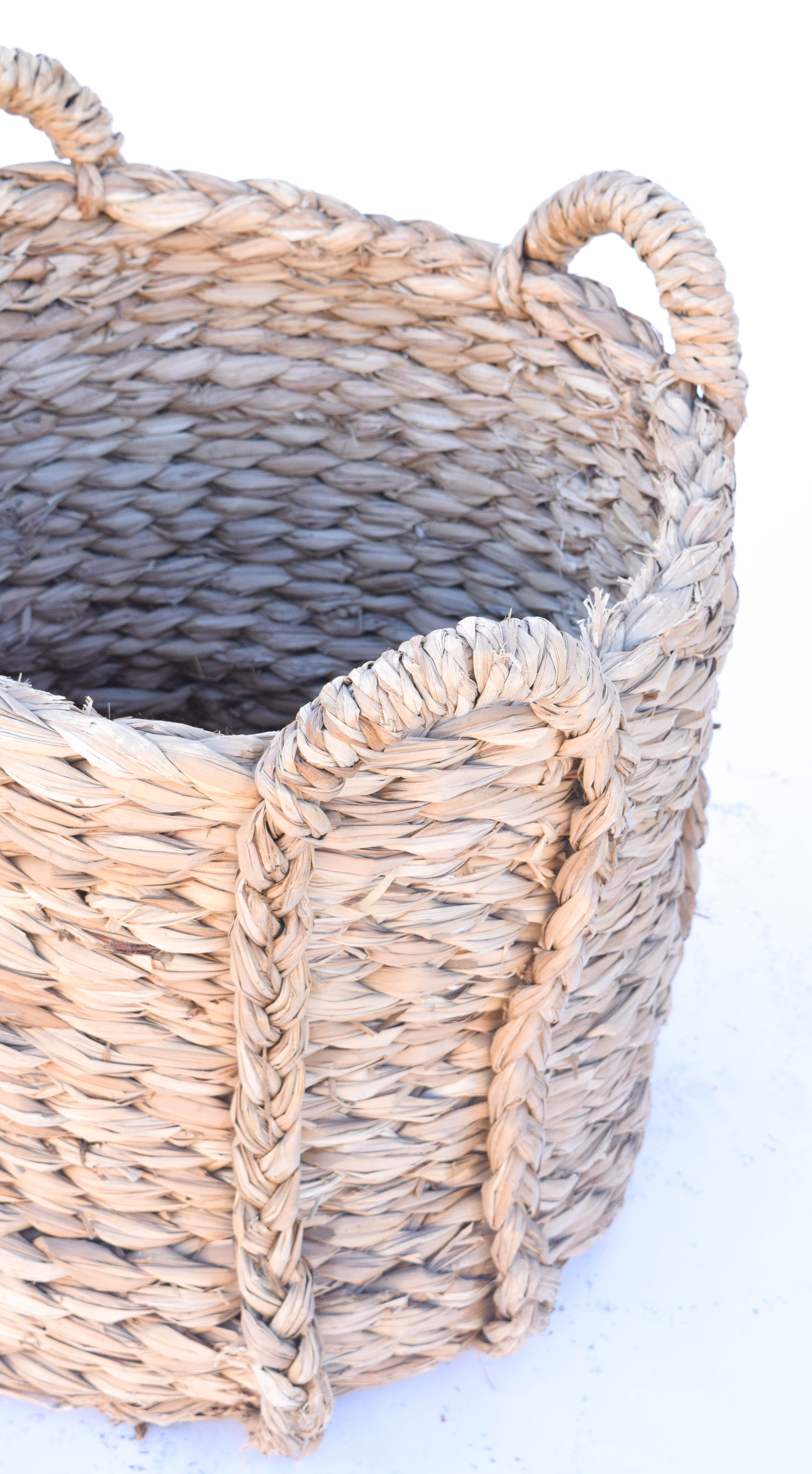 Restoration Hardware Woven Four Handle Seagrass Basket