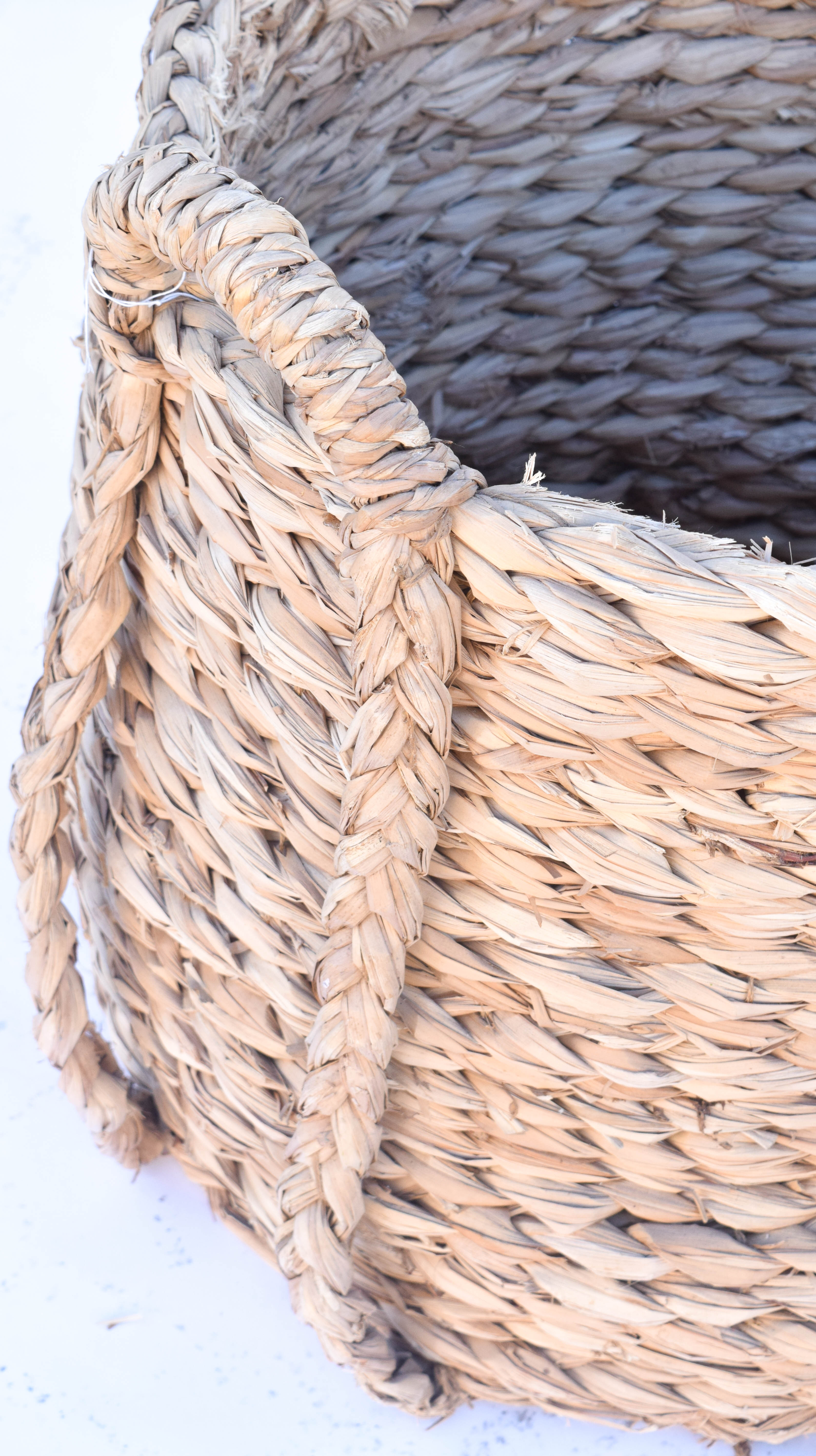 Restoration Hardware Woven Four Handle Seagrass Basket