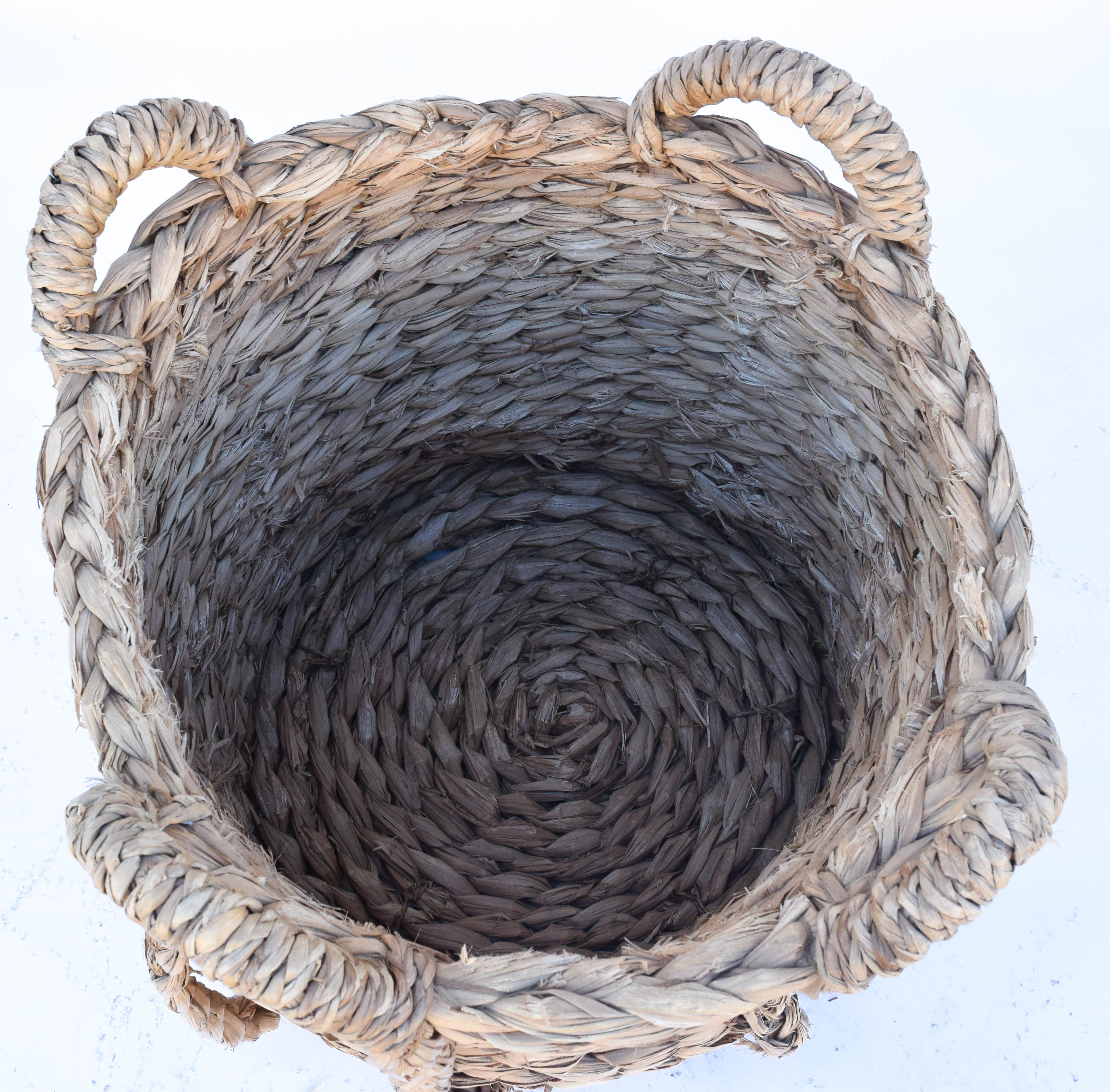 Restoration Hardware Woven Four Handle Seagrass Basket