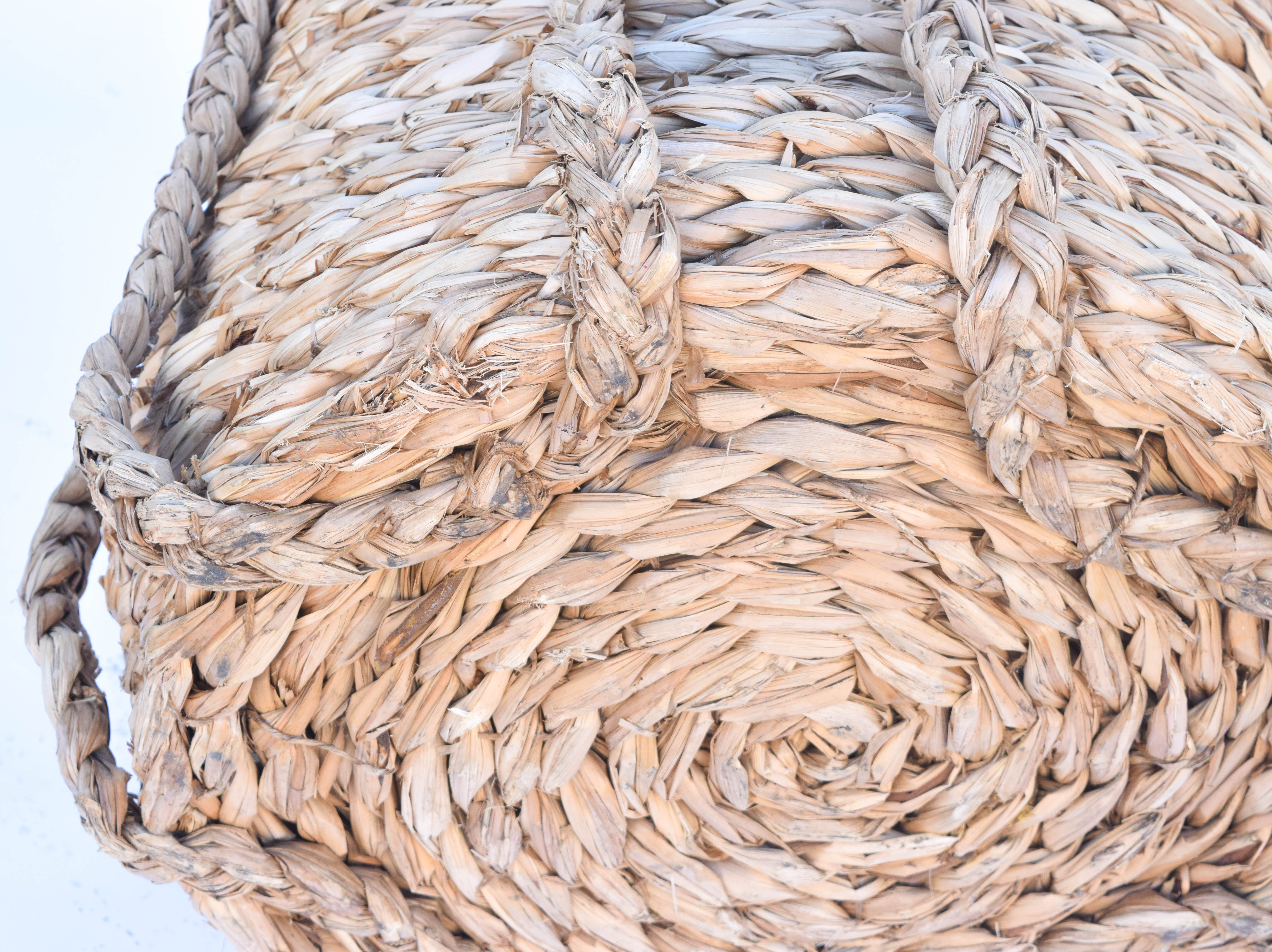 Restoration Hardware Woven Four Handle Seagrass Basket