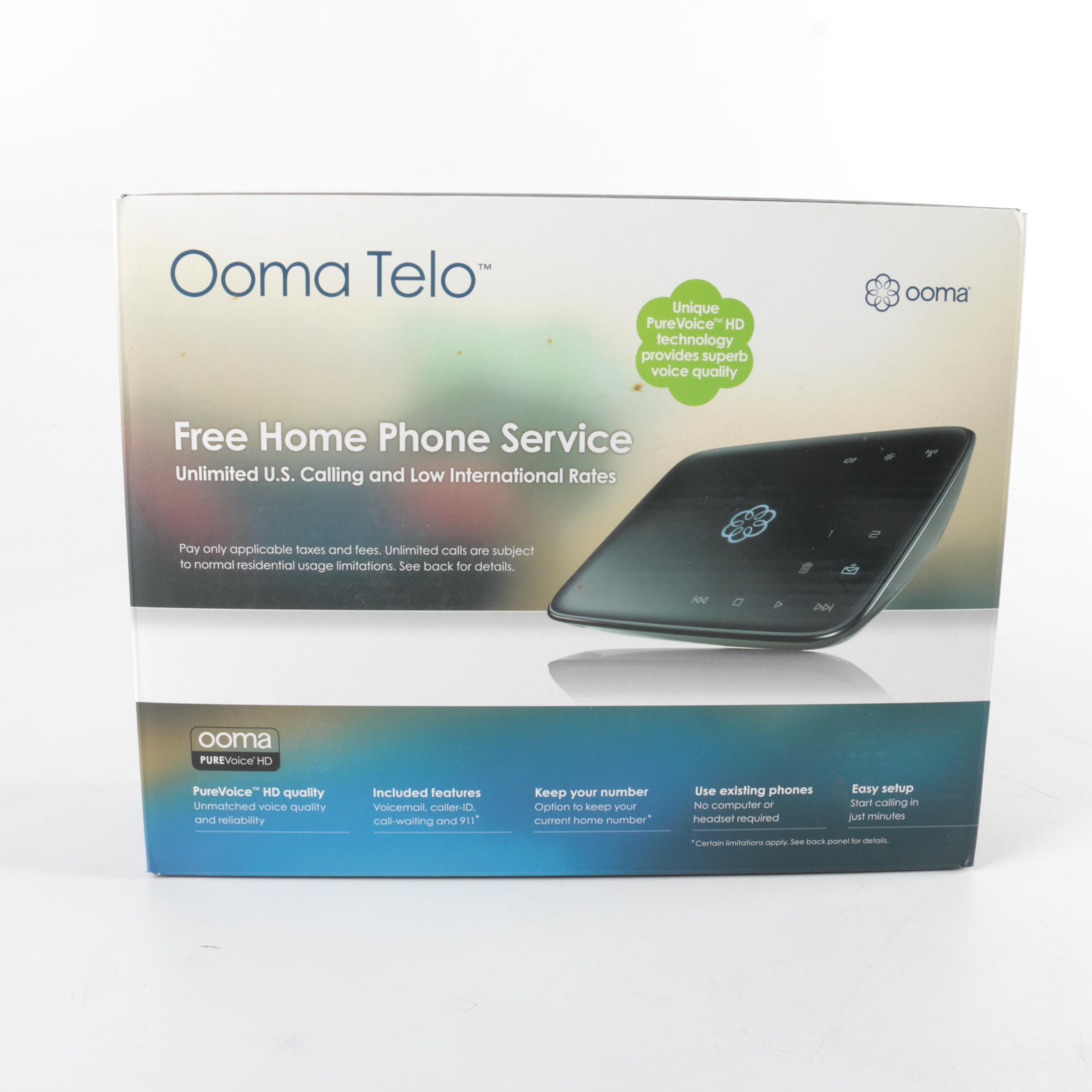 "Ooma Telo" Phone Service with Power Cord and Packaging