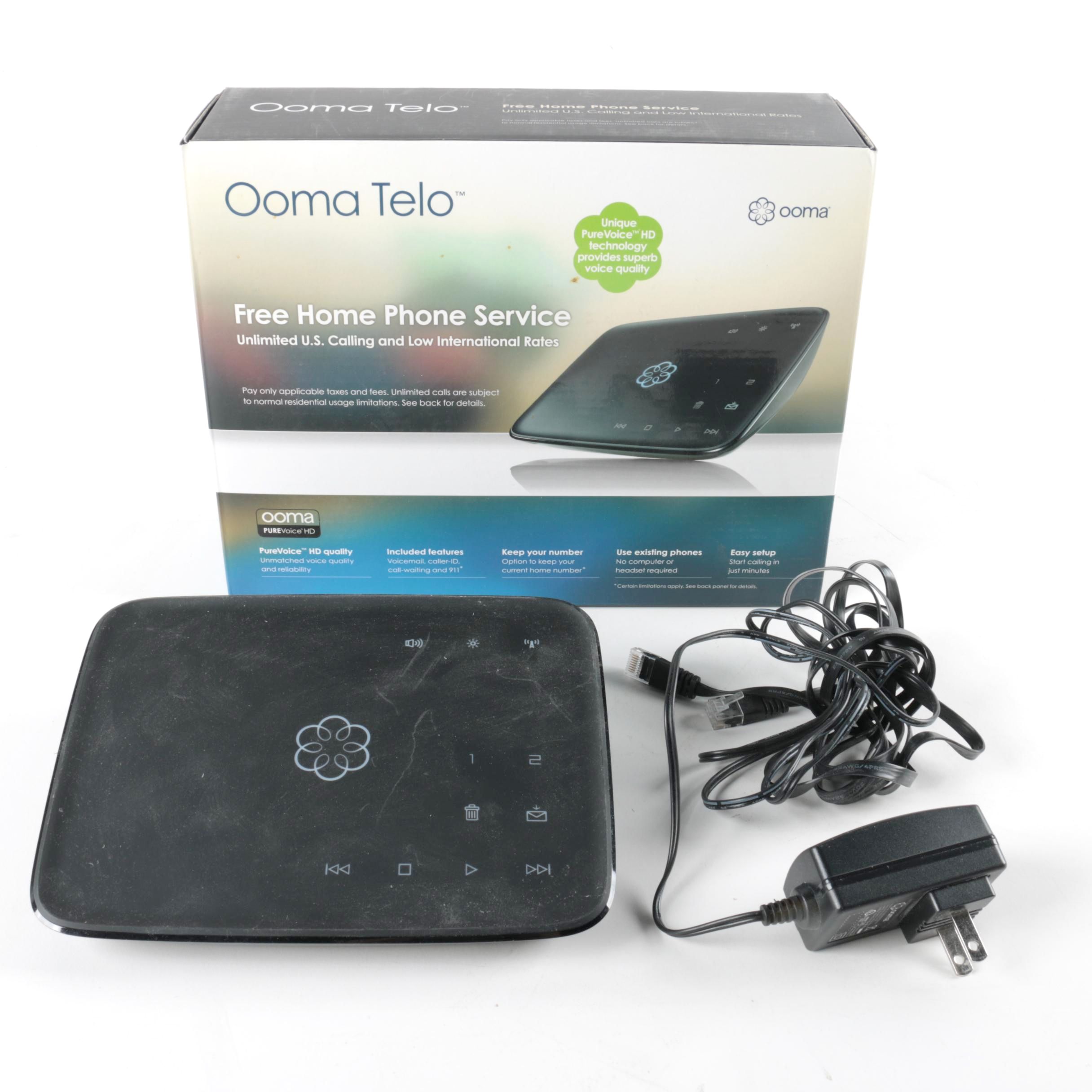 "Ooma Telo" Phone Service with Power Cord and Packaging