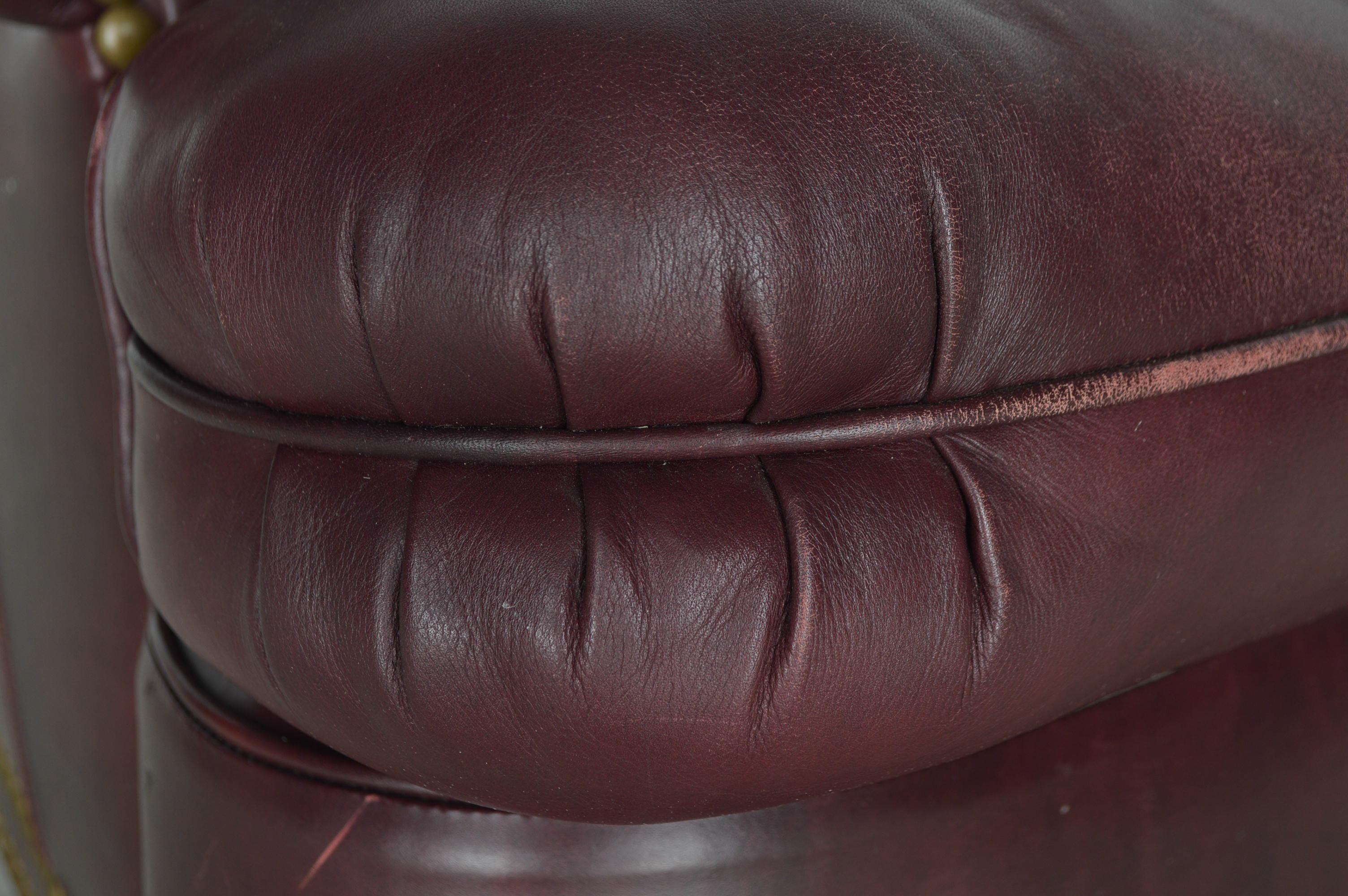 Vintage Burgundy Leather Recliner by Hancock & Moore