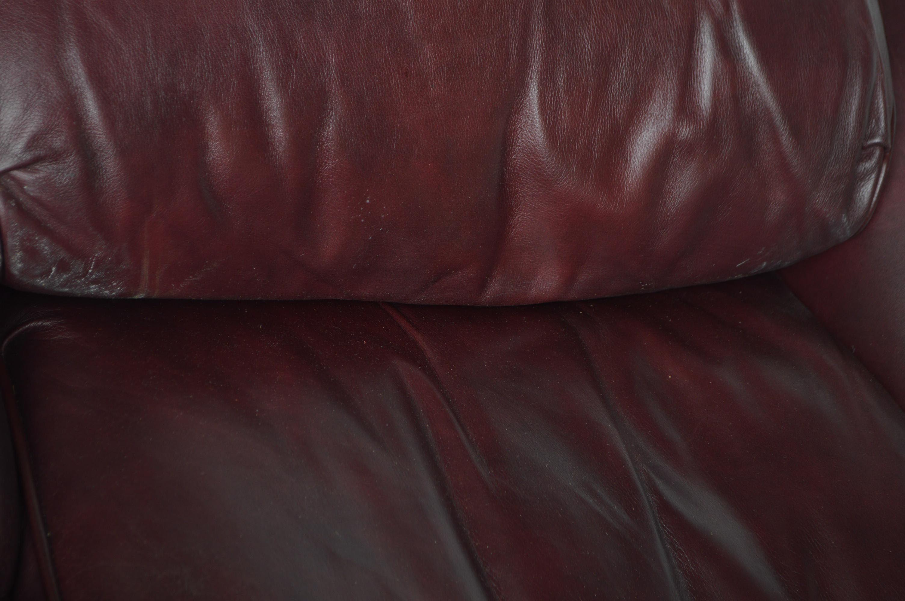 Vintage Burgundy Leather Recliner by Hancock & Moore