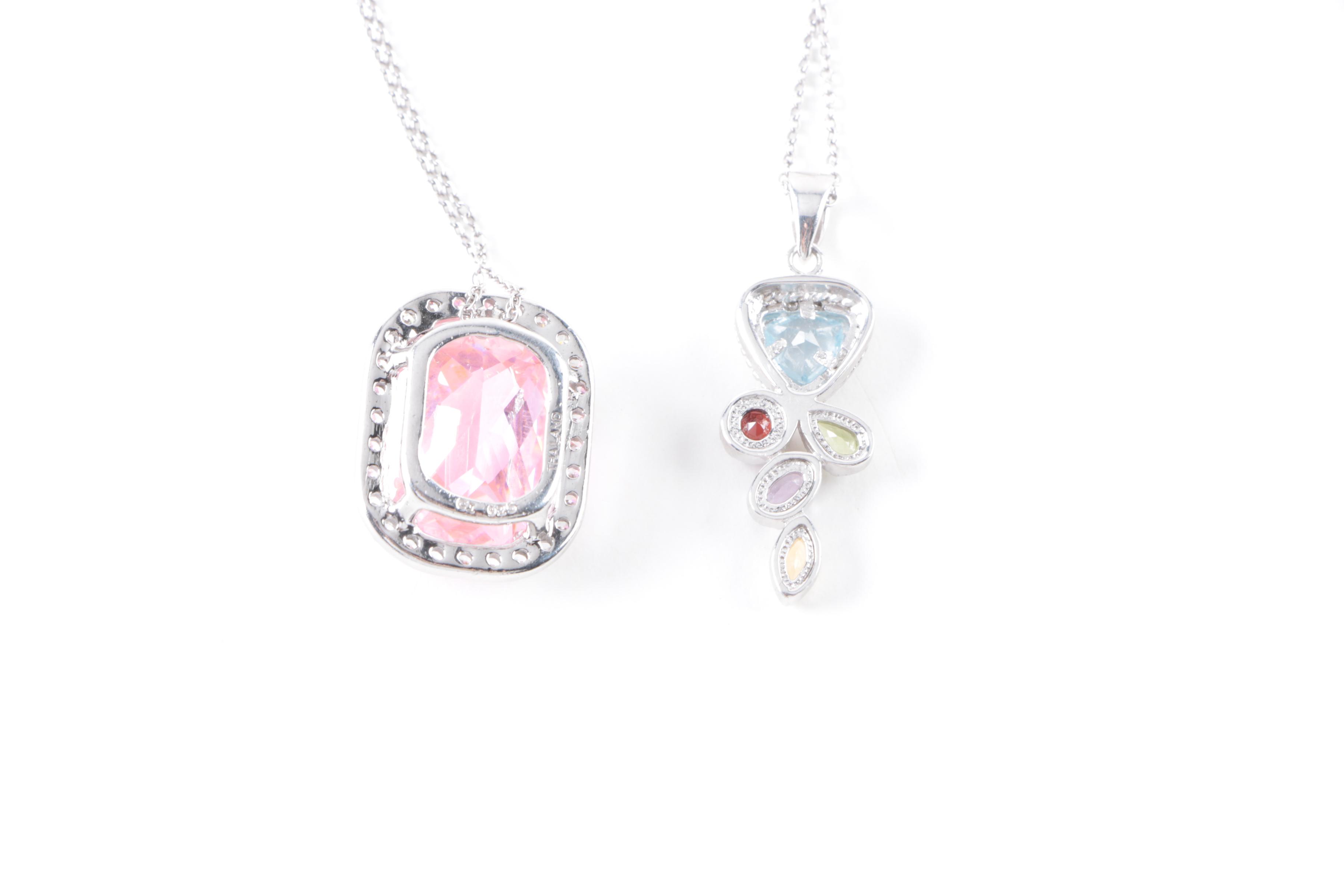 Sterling Silver Necklaces and Earrings with Mixed Stones