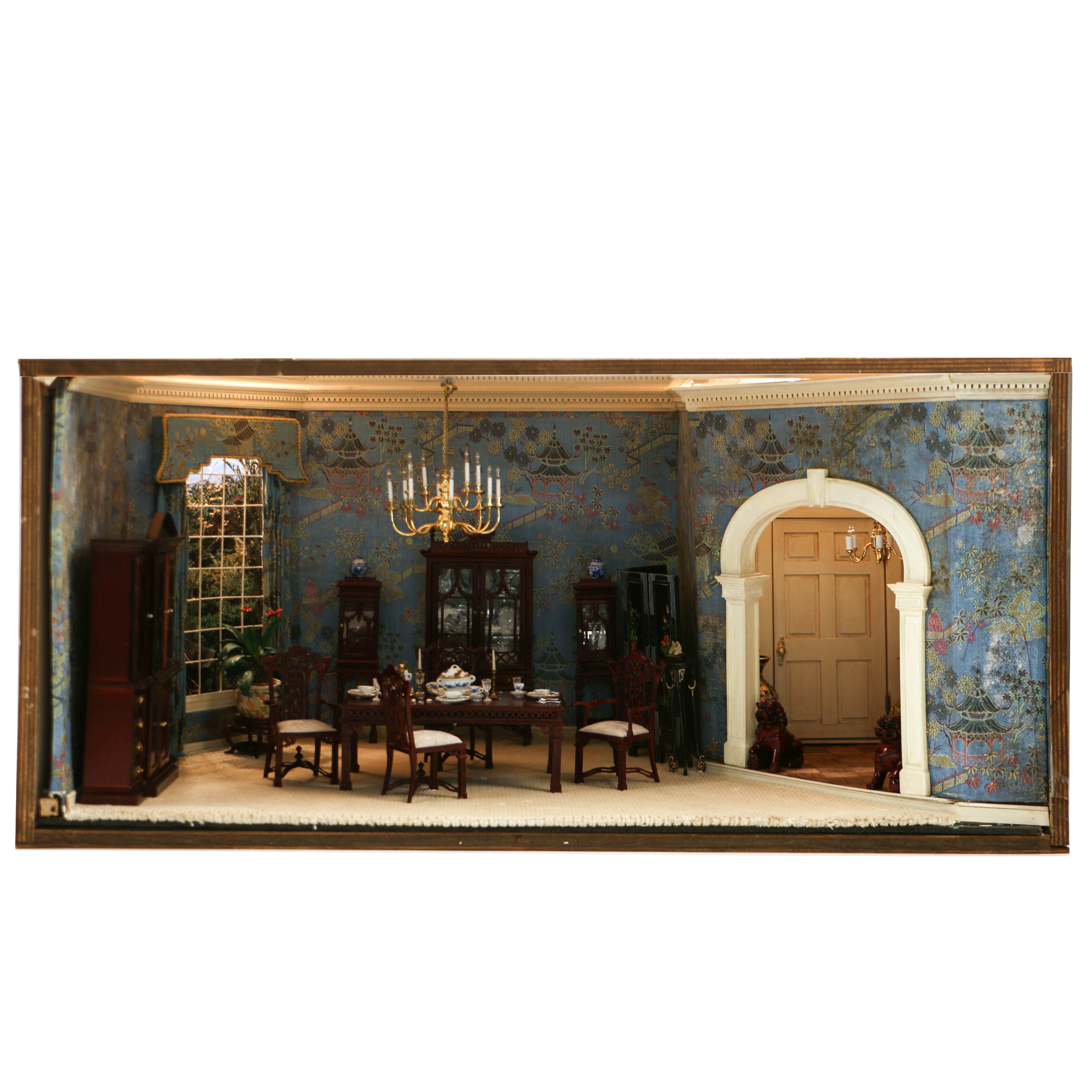 Vintage Miniature Chinoiserie Dining Room From The Charles Tebelman Collection
