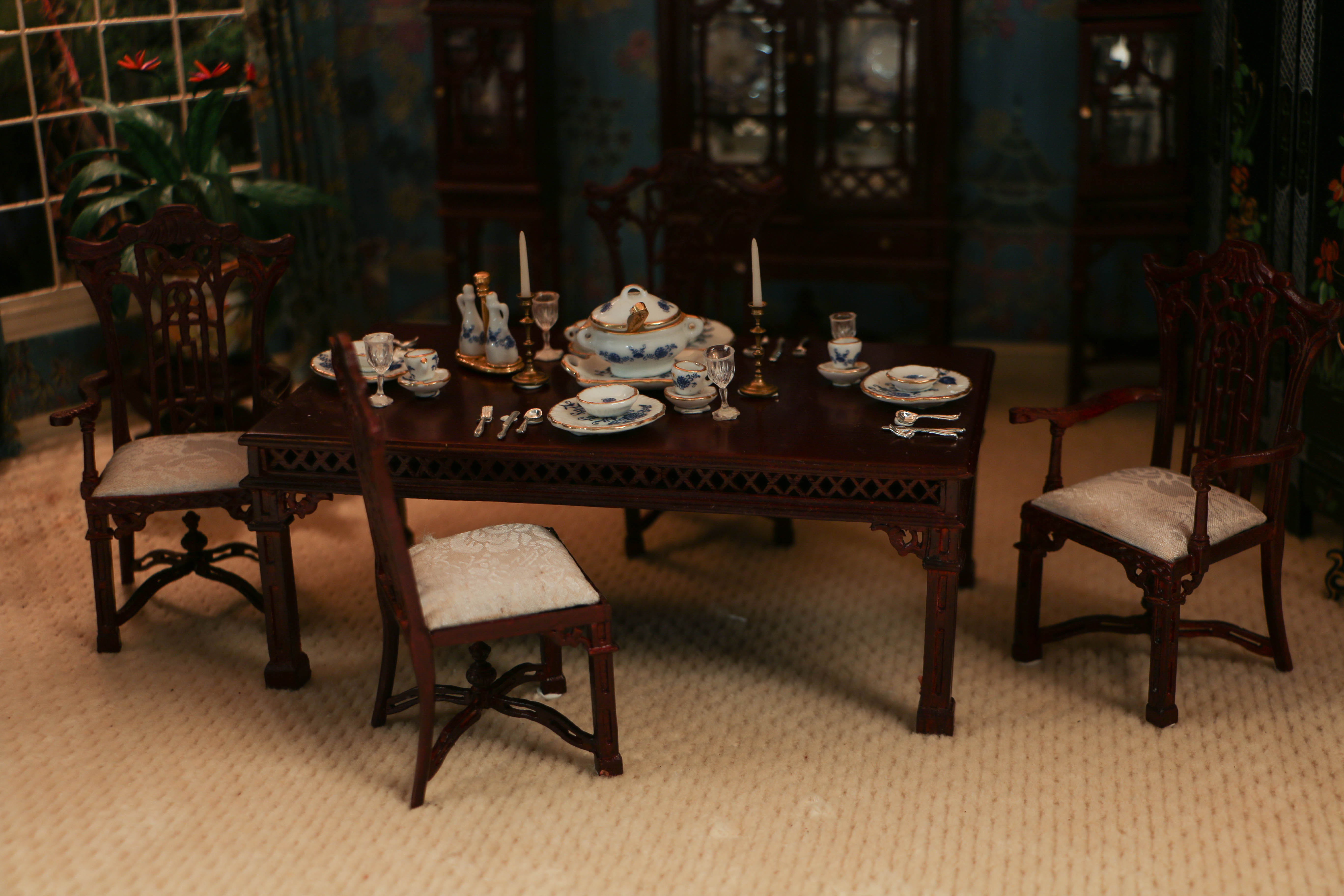 Vintage Miniature Chinoiserie Dining Room From The Charles Tebelman Collection