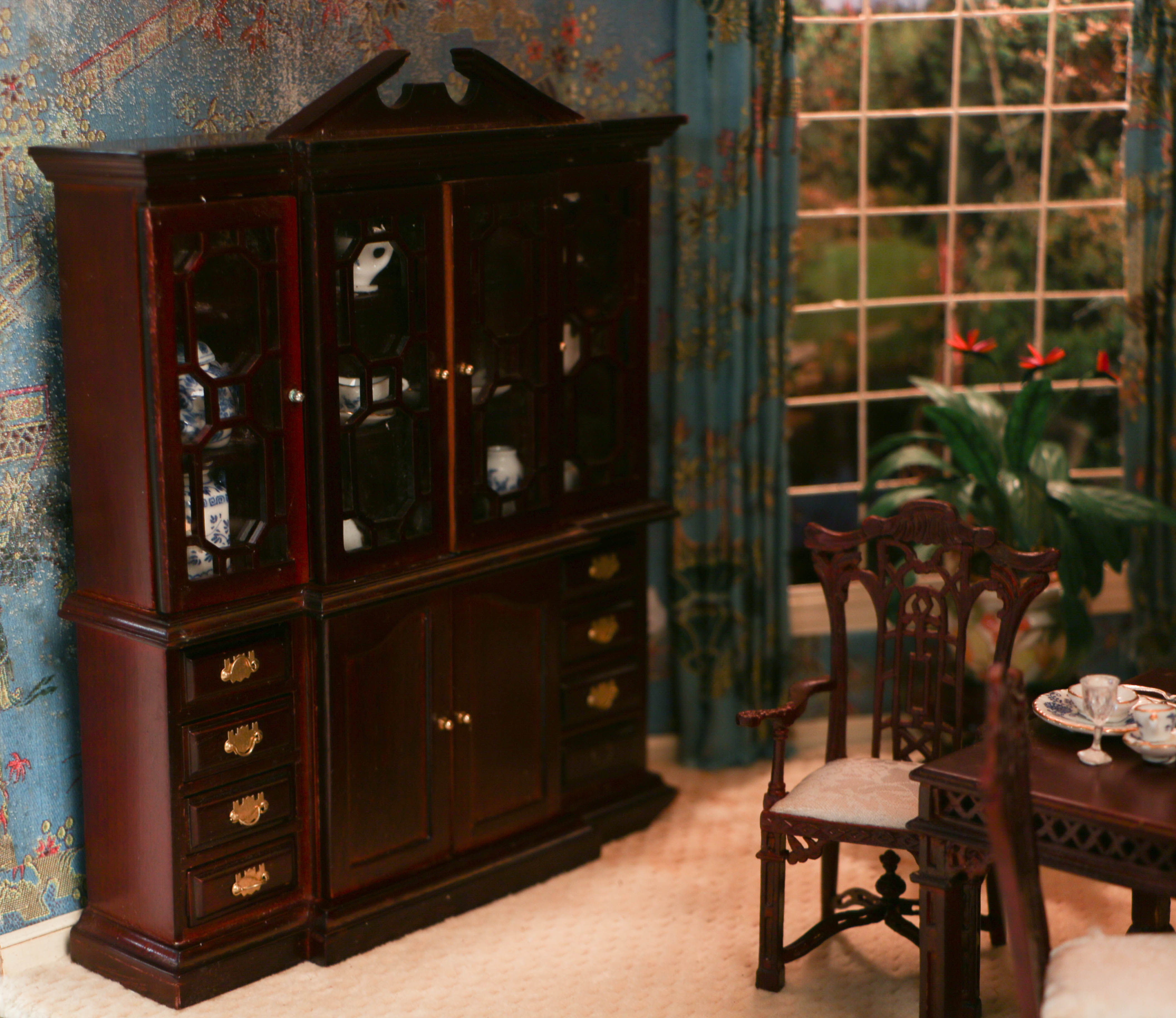 Vintage Miniature Chinoiserie Dining Room From The Charles Tebelman Collection