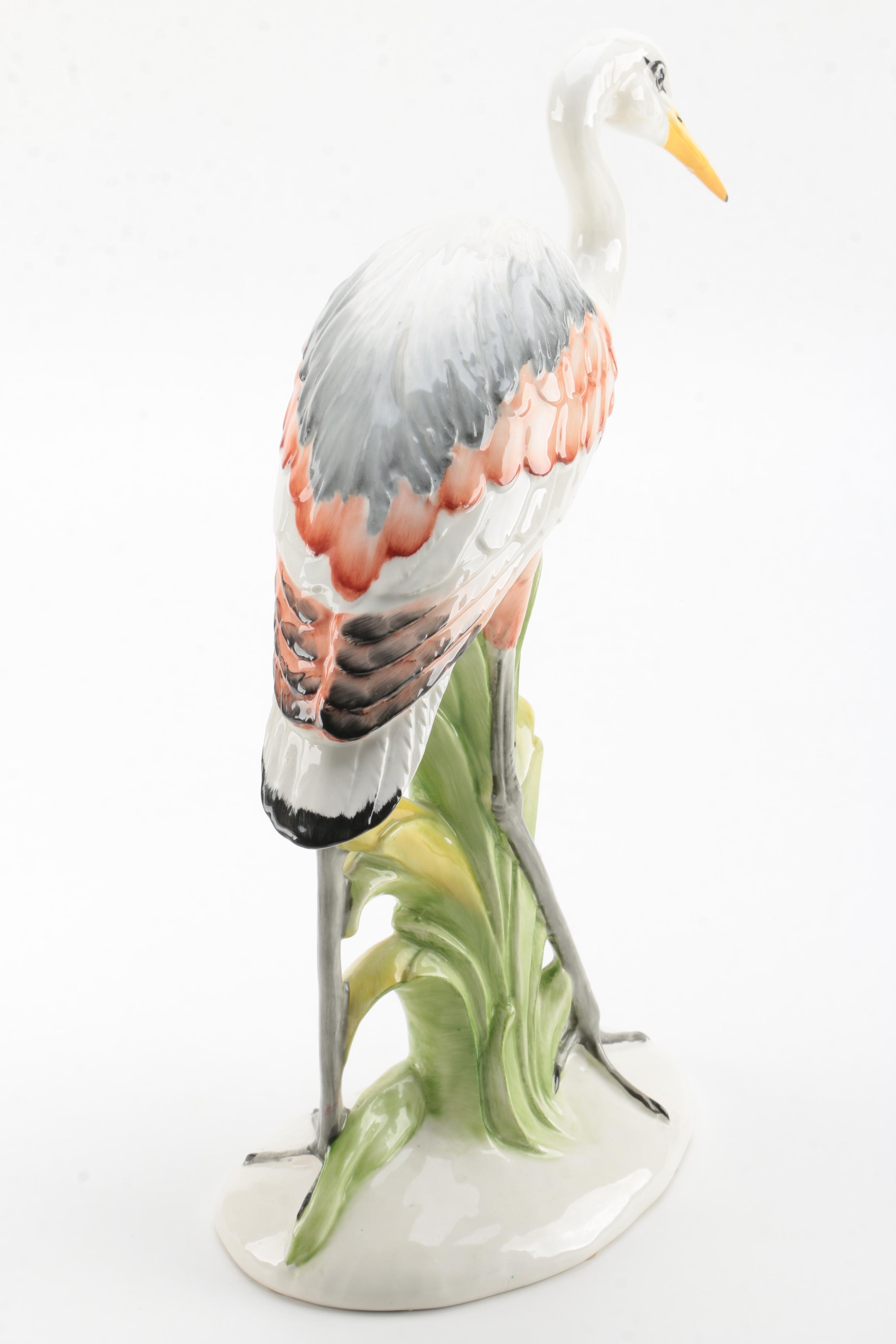 Pair of Ceramic Crane Figurines