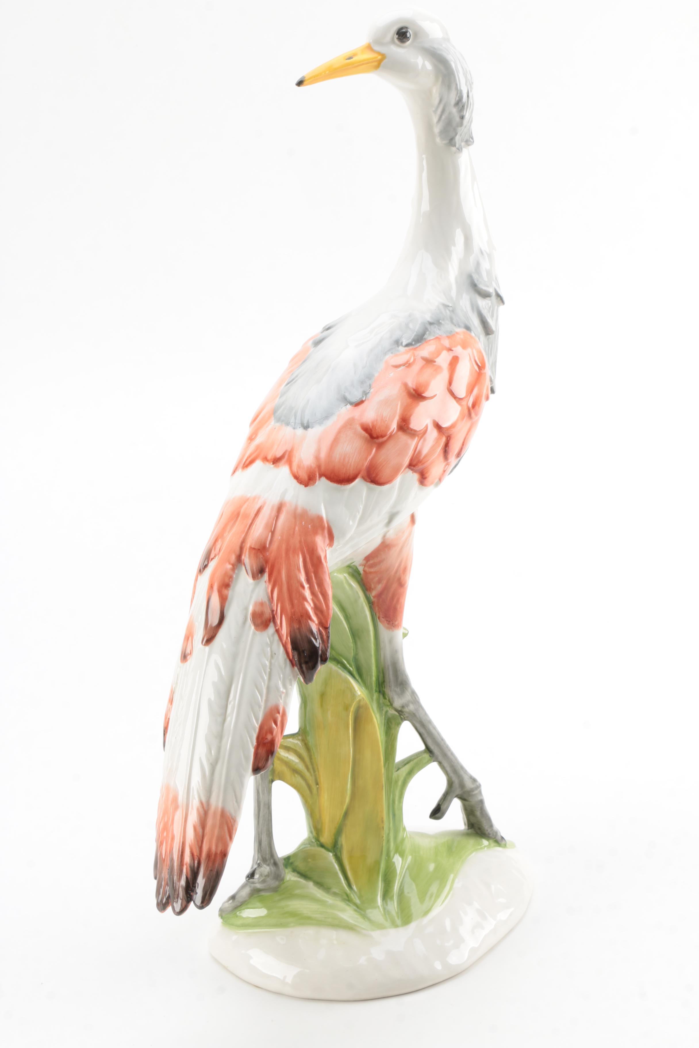 Pair of Ceramic Crane Figurines
