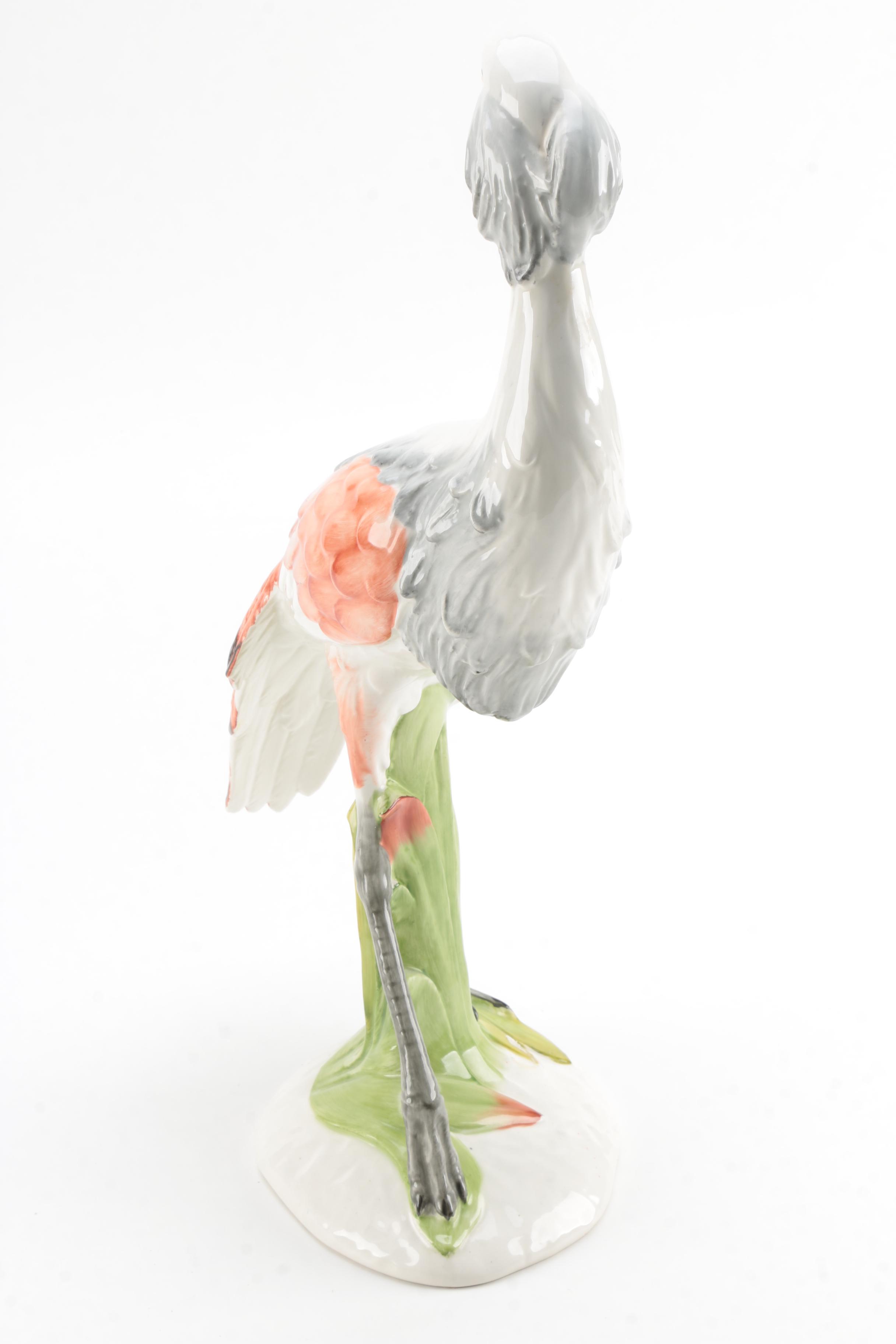 Pair of Ceramic Crane Figurines