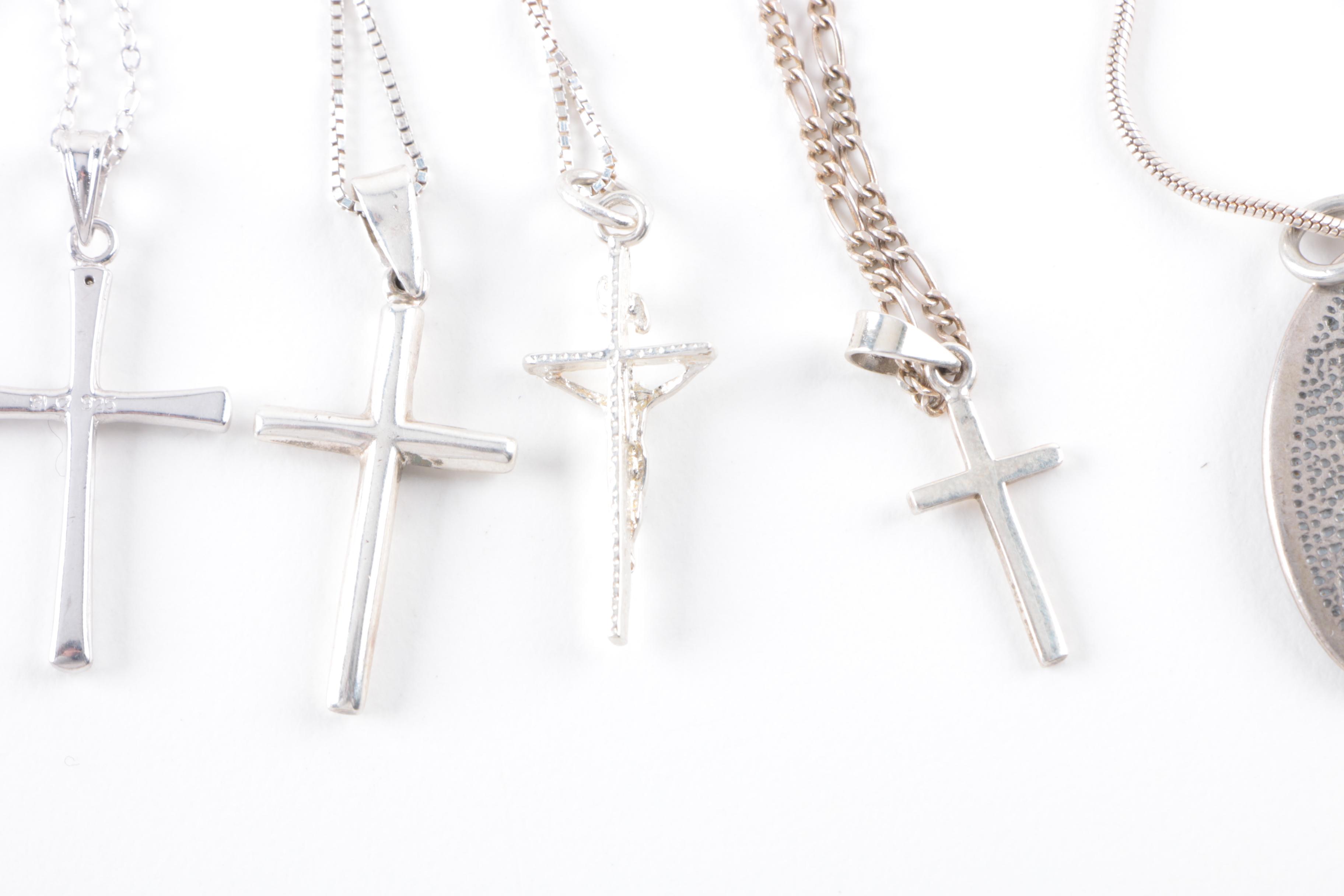 Sterling Silver Religious Necklaces, Earrings and Pendants