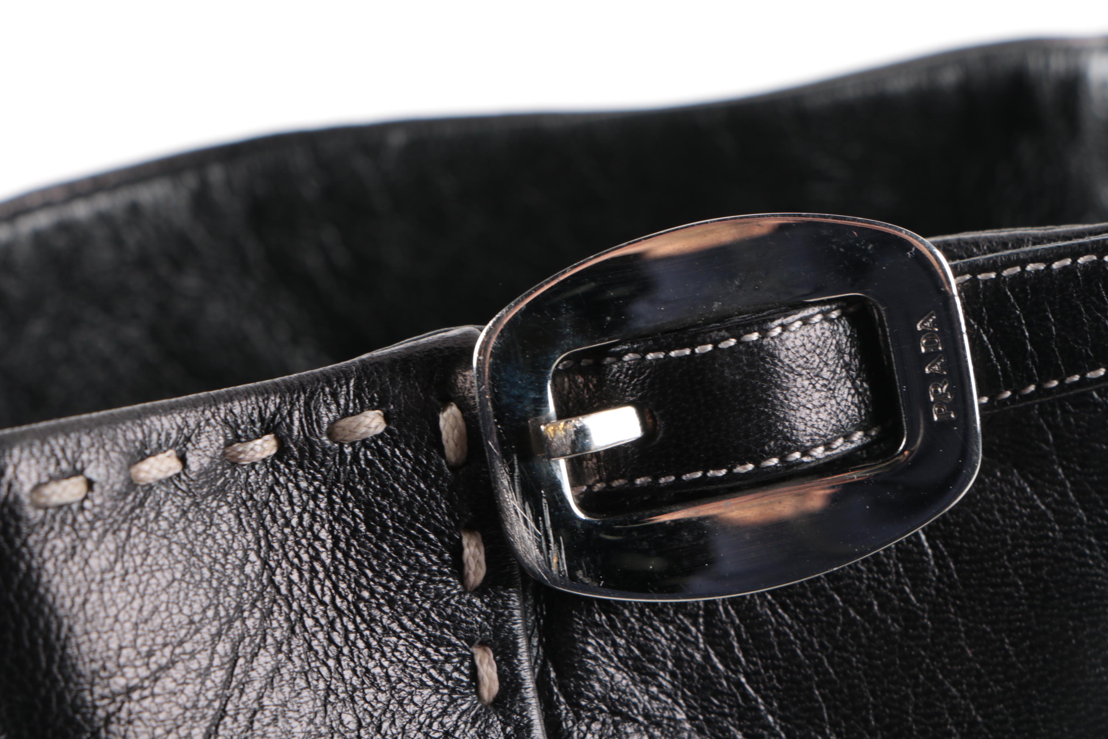 Women's Prada Black Leather Tall Boots