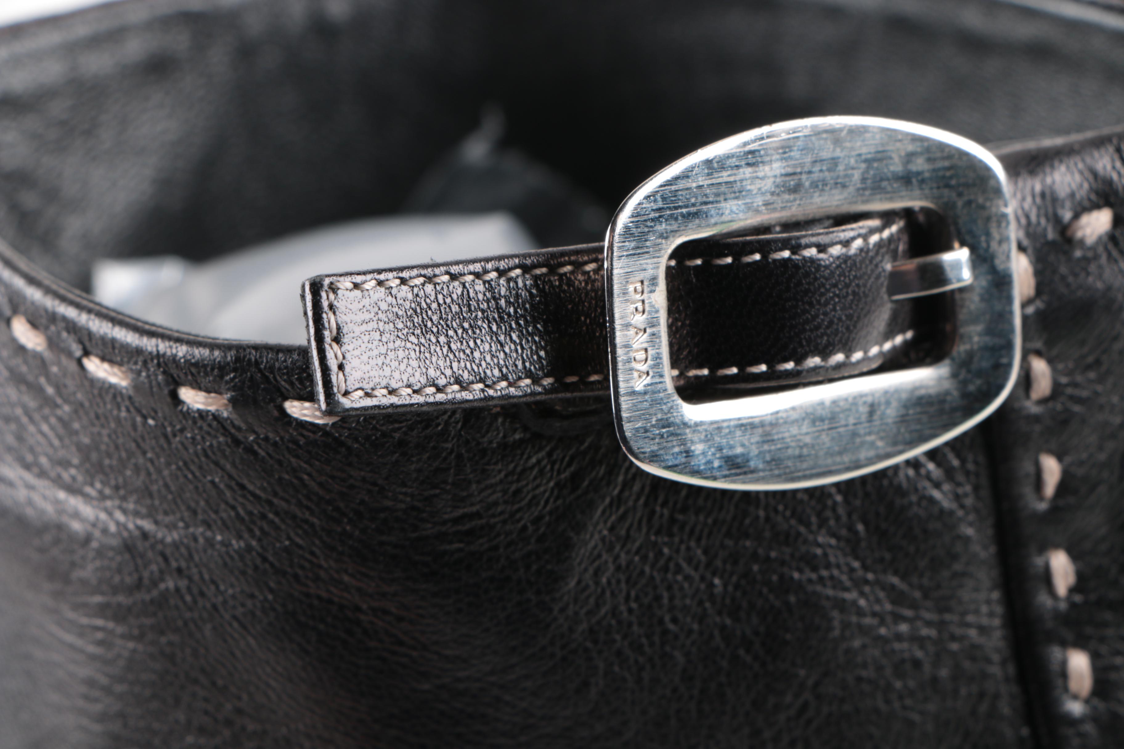 Women's Prada Black Leather Tall Boots